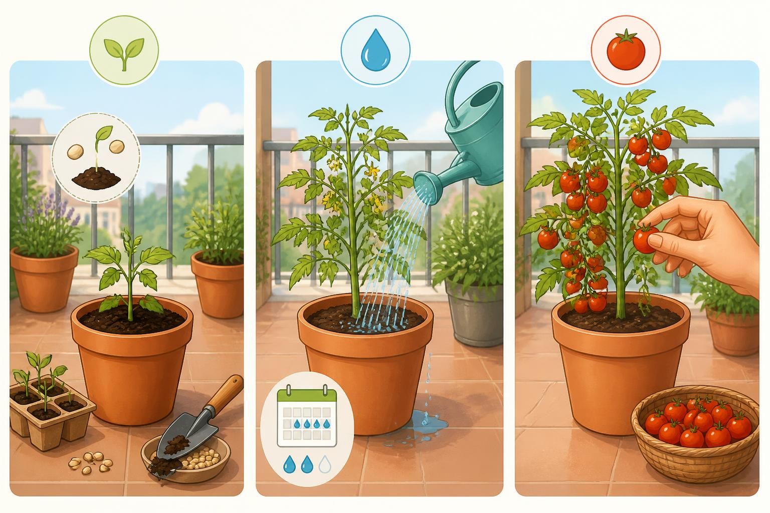 apprenez à cultiver, arroser et récolter des tomates cerises en pot, parfaites pour égayer votre balcon ou terrasse tout au long de la saison.