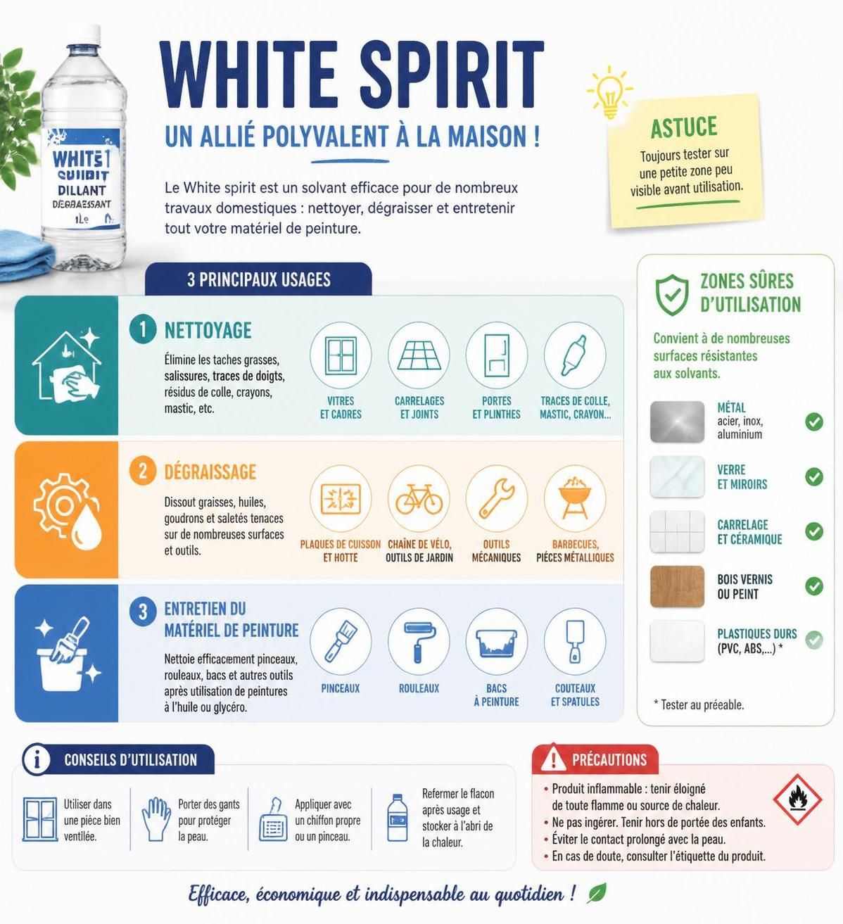découvrez comment utiliser le white spirit pour nettoyer, dégraisser efficacement et enlever la peinture en toute simplicité.