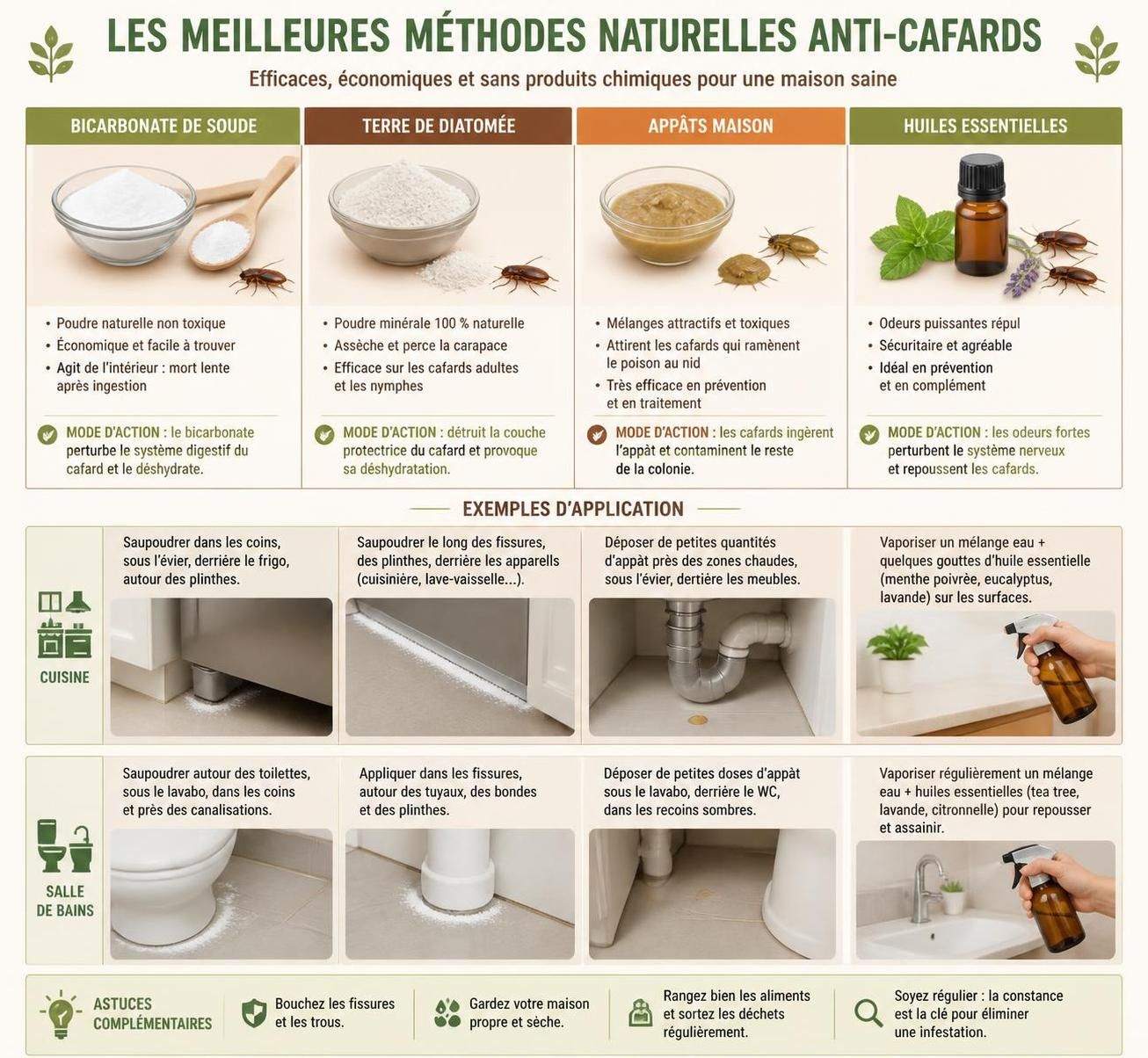 découvrez des méthodes efficaces et naturelles pour éliminer les cafards de votre maison sans utiliser de produits nocifs, afin de préserver votre santé et votre environnement.