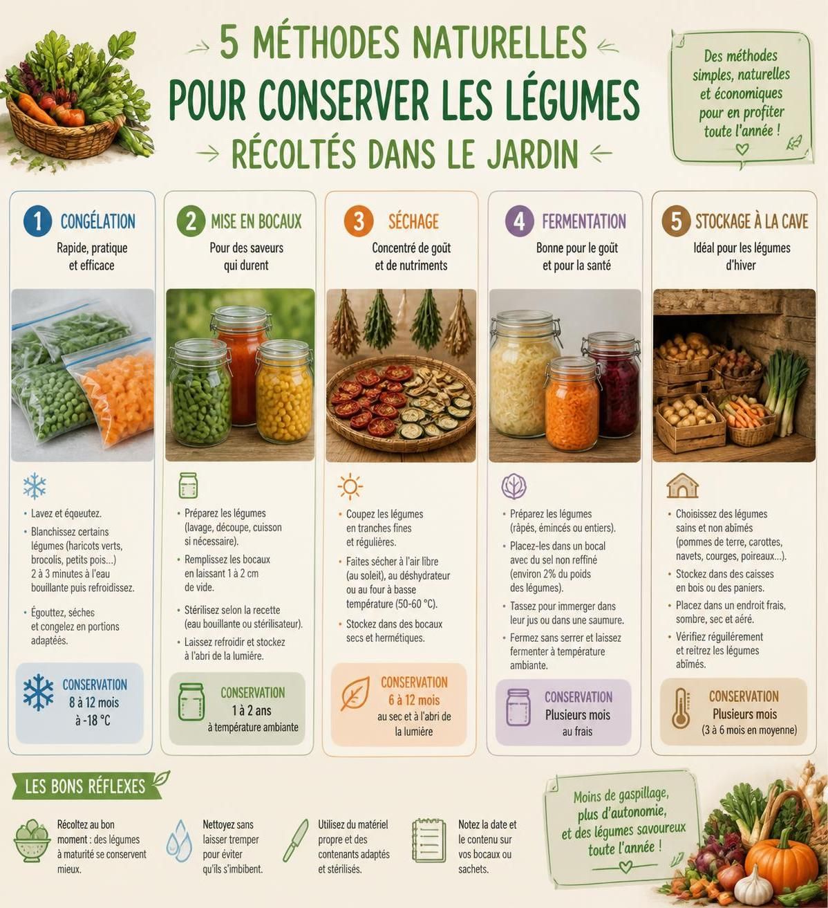 découvrez les meilleures méthodes pour conserver vos légumes du jardin et prolonger vos récoltes d'été jusqu'en hiver, afin de profiter toute l'année de produits frais et savoureux.