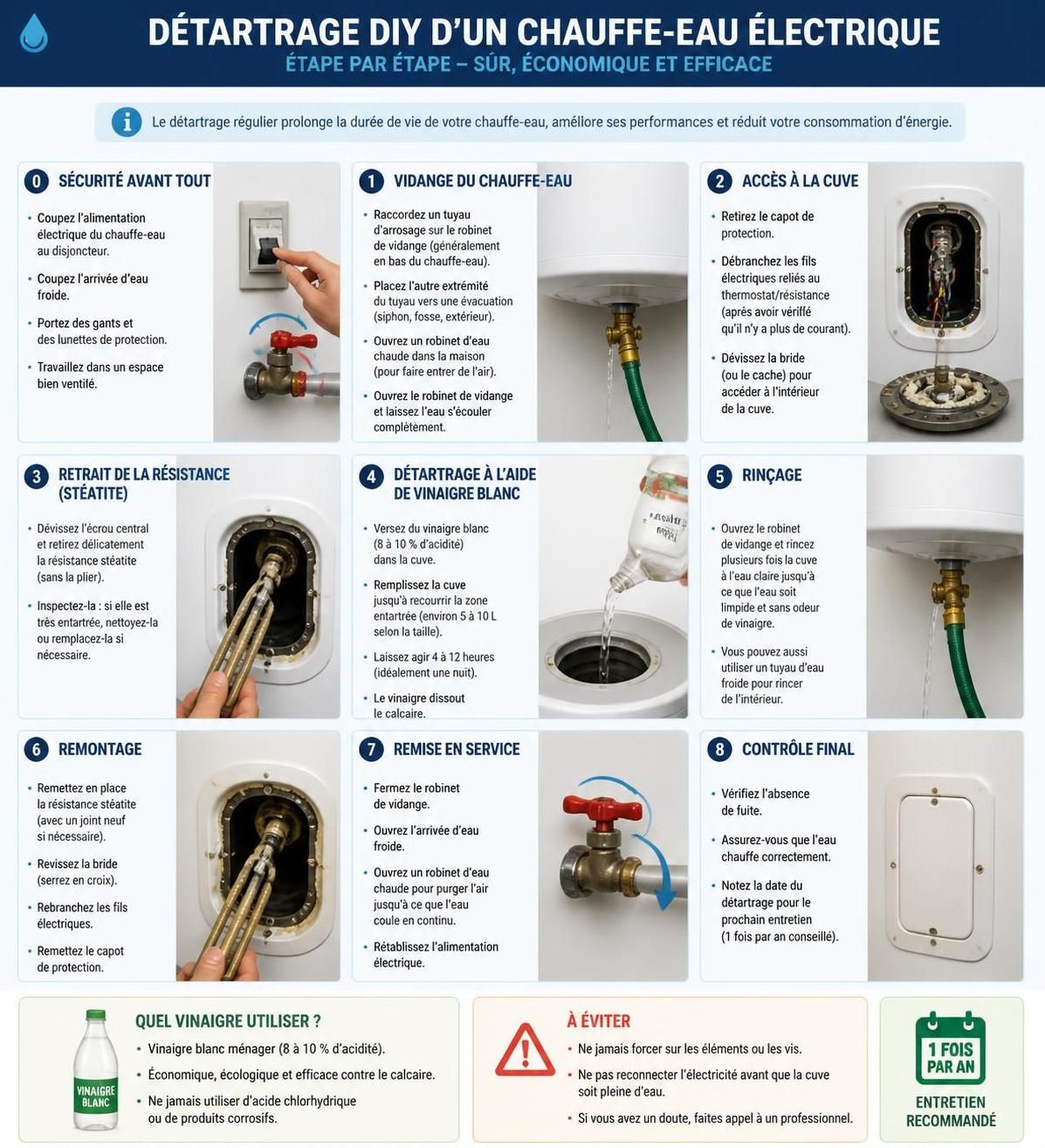 apprenez à reconnaître les signes de tartre sur votre chauffe-eau électrique et découvrez une méthode simple pour le détartrer vous-même, assurant ainsi son efficacité et sa longévité.
