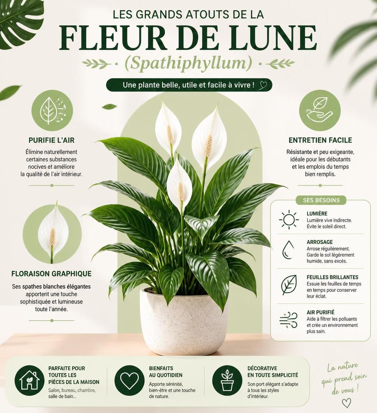 découvrez comment entretenir votre fleur de lune (spathiphyllum), la faire refleurir facilement et éviter les erreurs courantes pour une plante toujours éclatante.