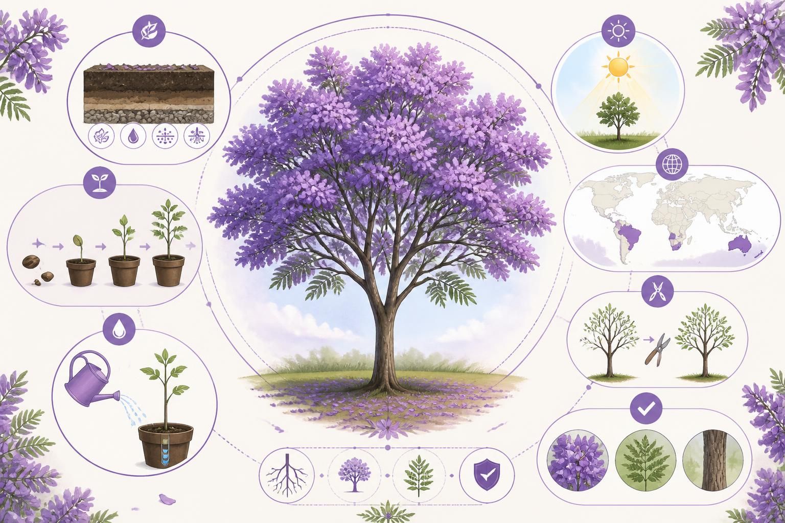 découvrez comment cultiver le jacaranda, cet arbre aux magnifiques fleurs mauves, grâce à nos conseils pratiques pour l'entretenir facilement chez vous.