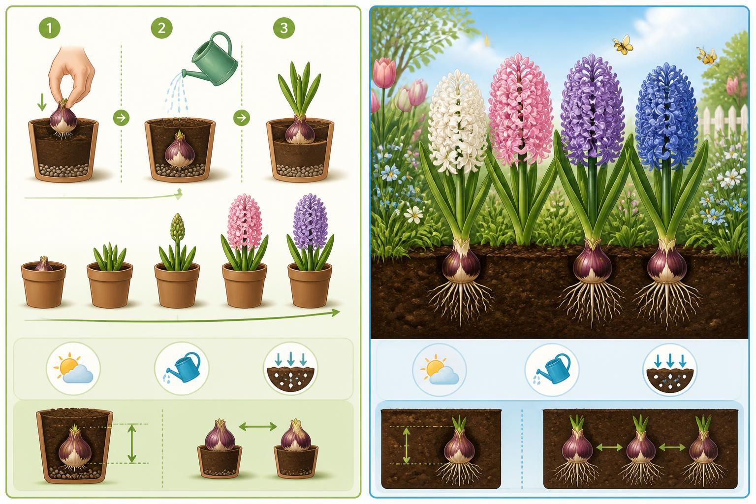 découvrez comment planter et entretenir la jacinthe en pot ou en pleine terre pour profiter de ses fleurs parfumées au printemps. conseils pratiques pour réussir la culture de ce bulbe odorant.