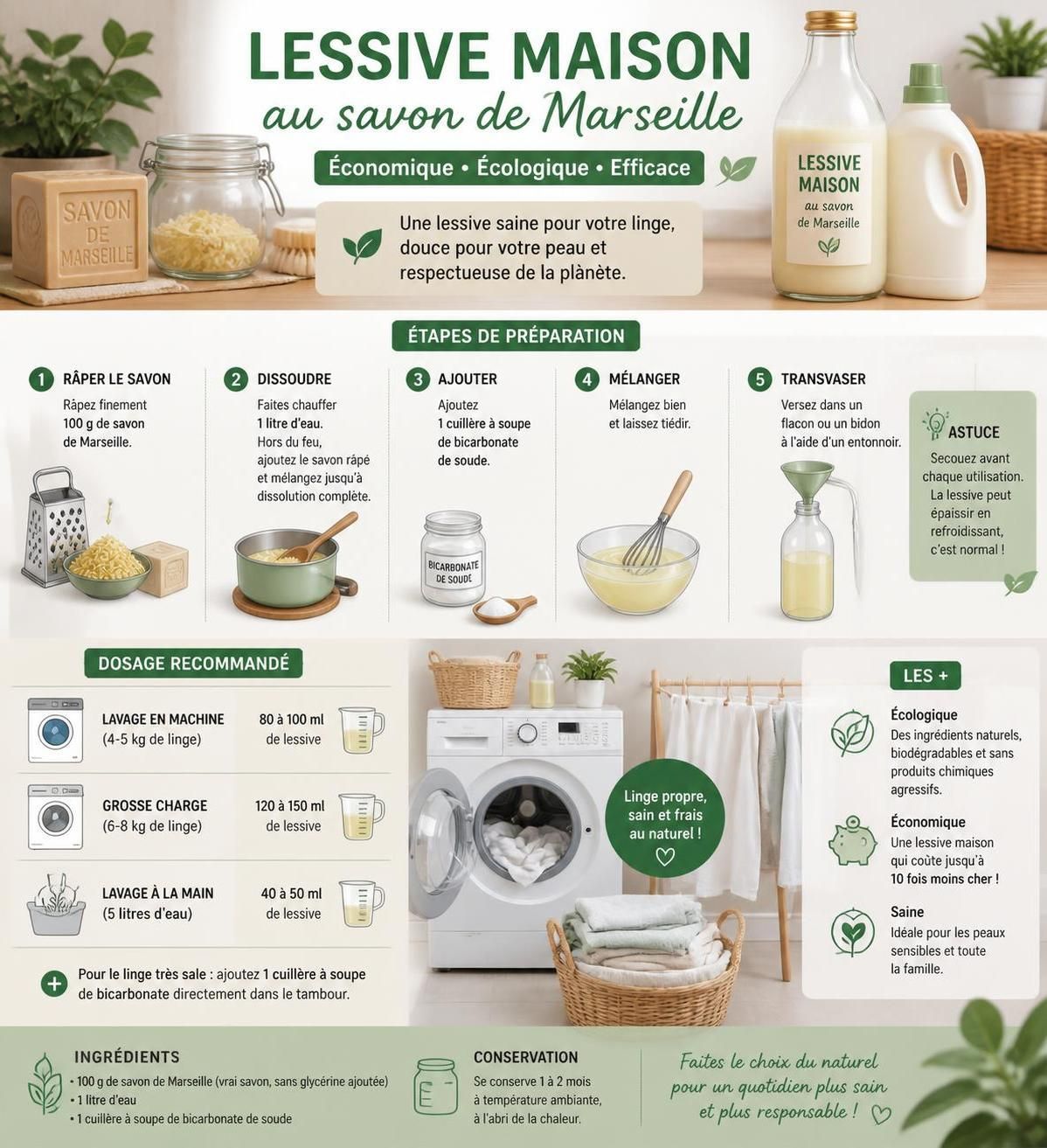 découvrez une recette simple et naturelle de lessive maison au savon de marseille pour laver votre linge efficacement sans utiliser de produits chimiques.