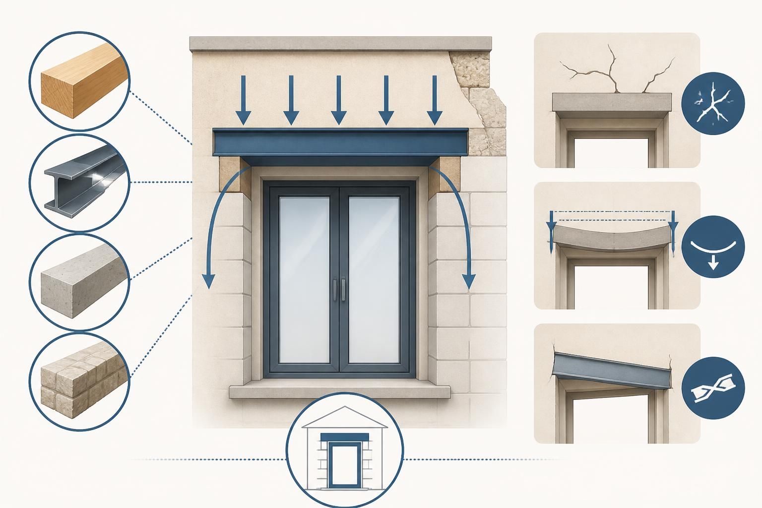 découvrez le rôle essentiel du linteau de porte ou fenêtre, les différents matériaux utilisés, et les signes à surveiller pour détecter un problème structurel.