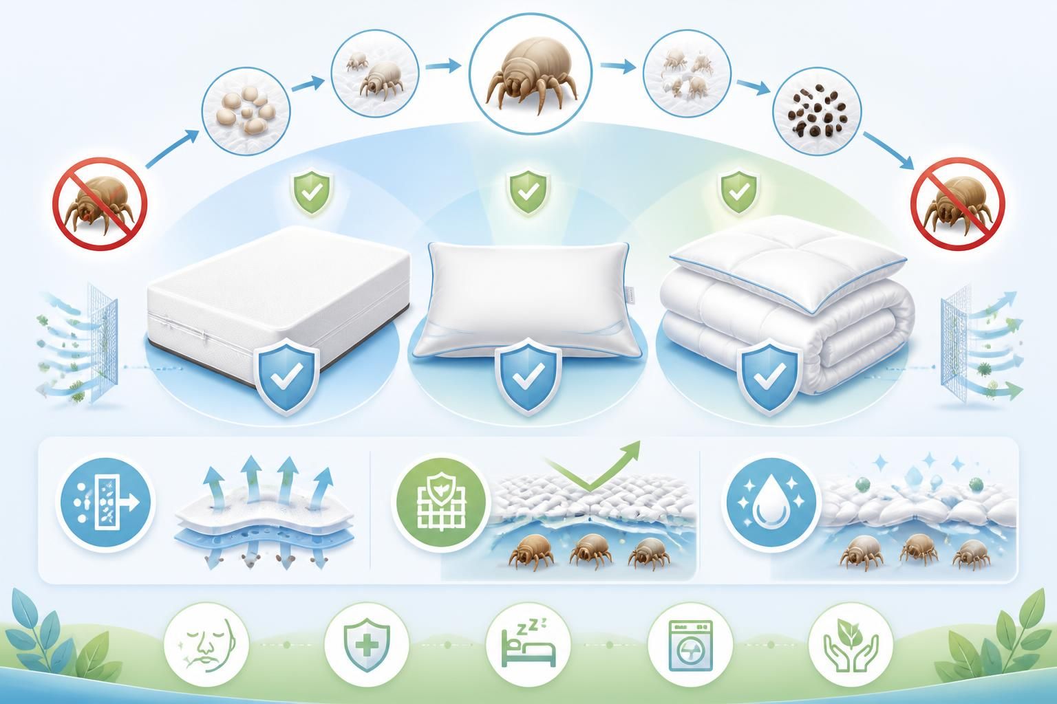 découvrez tout ce qu'il faut savoir sur la literie anti-acariens : housses de matelas, oreillers et couettes pour un sommeil sain et sans allergènes.
