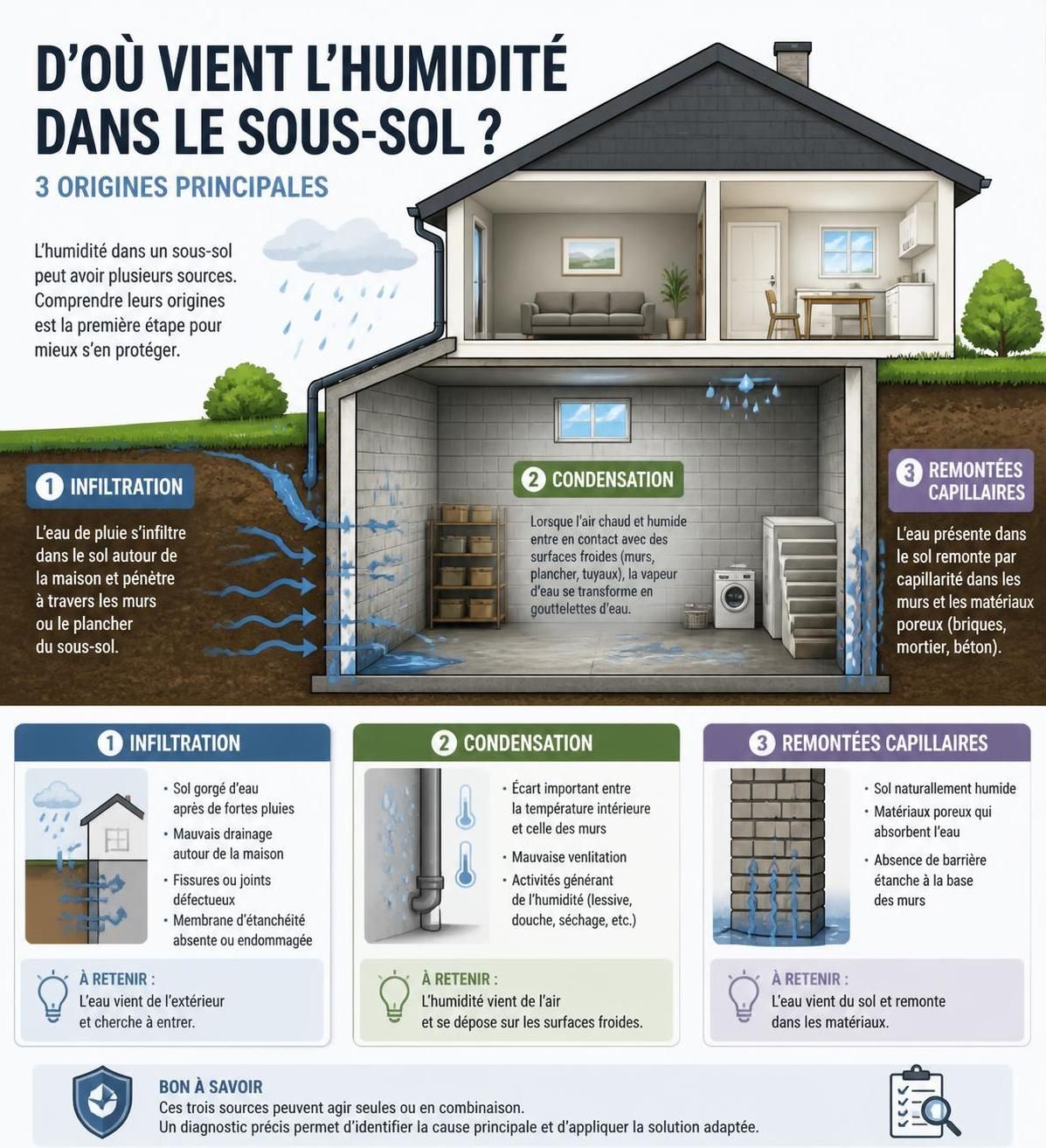 découvrez comment identifier les causes de l'humidité dans votre sous-sol et les solutions efficaces à mettre en place, ainsi que les travaux essentiels pour préserver votre espace et éviter les dégâts.