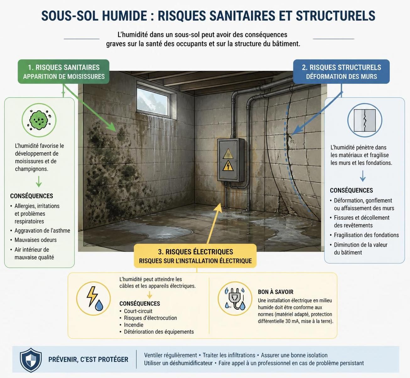 découvrez comment identifier les causes de l'humidité dans votre sous-sol et les solutions efficaces pour y remédier. guide complet sur les travaux à envisager pour un espace sain et sec.