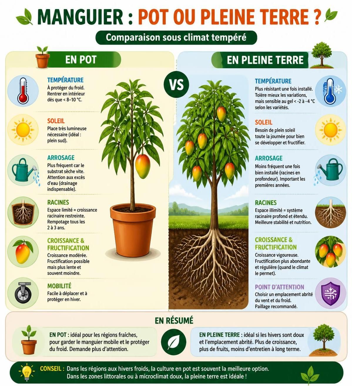 découvrez comment cultiver un manguier en pot ou en pleine terre en france, et apprenez toutes les astuces pour faire fructifier ce délicieux fruit tropical chez vous.