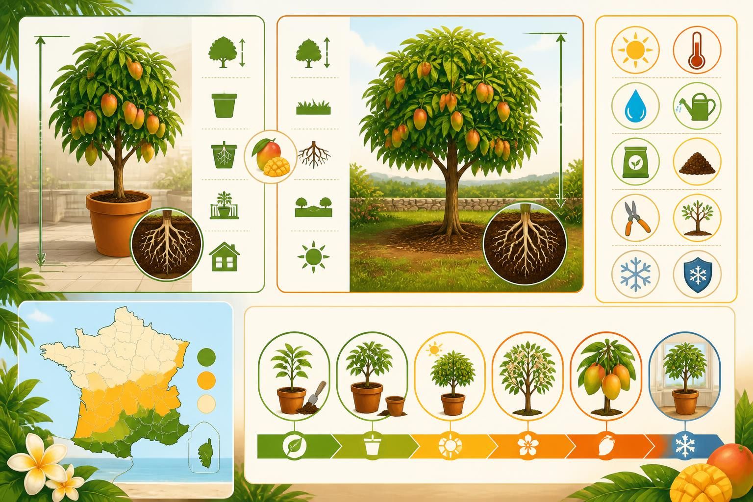 découvrez comment cultiver un manguier en pot ou en pleine terre en france, les conseils pour réussir sa culture et faire fructifier ce fruit tropical chez vous.
