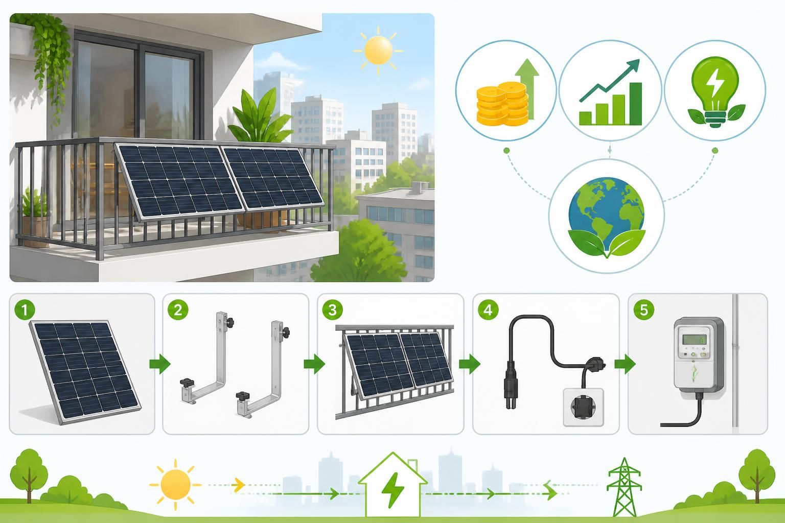 découvrez si un panneau solaire pour balcon est rentable et apprenez comment l'installer facilement dans votre appartement pour économiser de l'énergie.