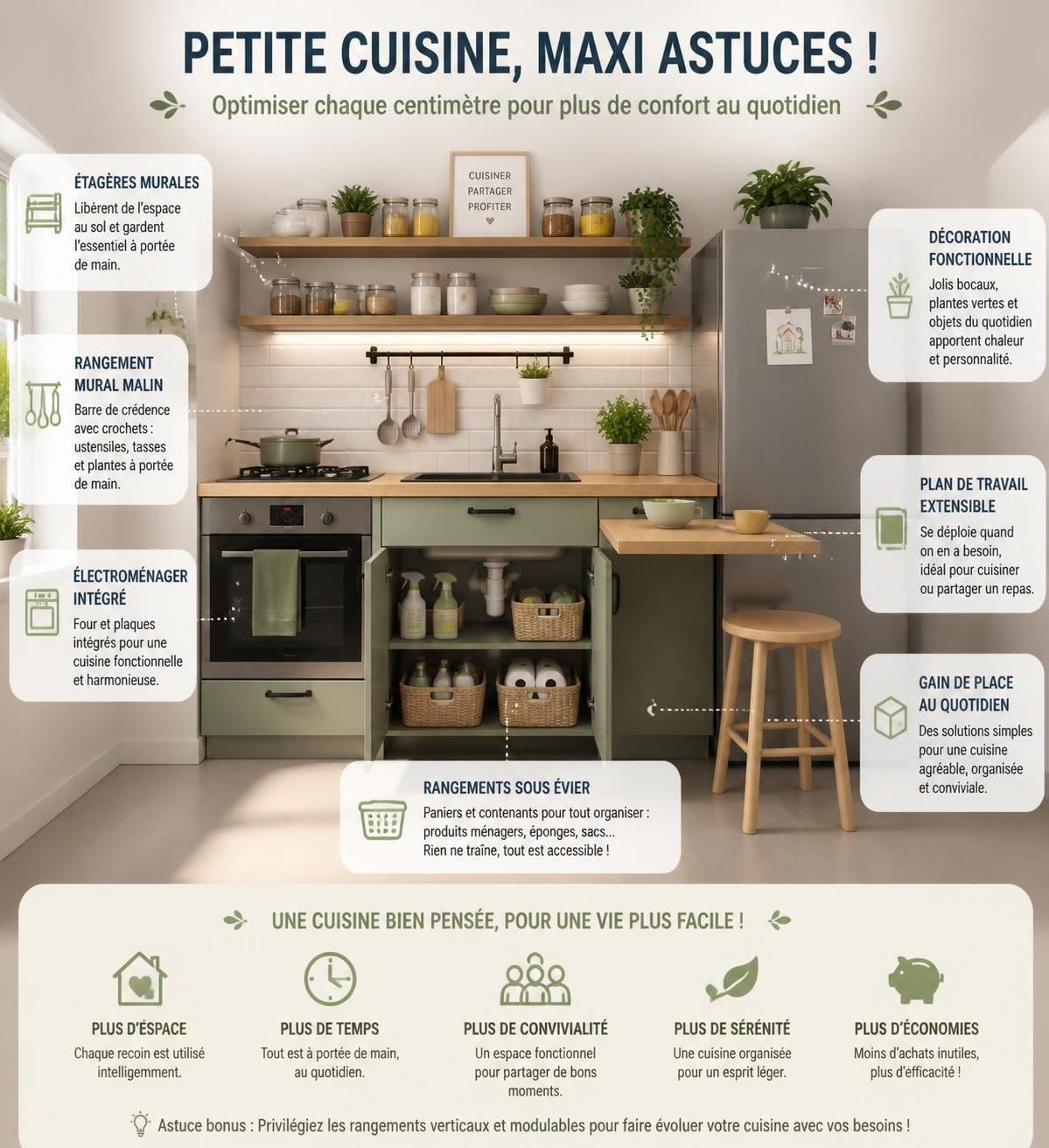 découvrez des astuces et solutions intelligentes pour ranger votre cuisine efficacement et optimiser chaque centimètre d'espace, alliant praticité et organisation.