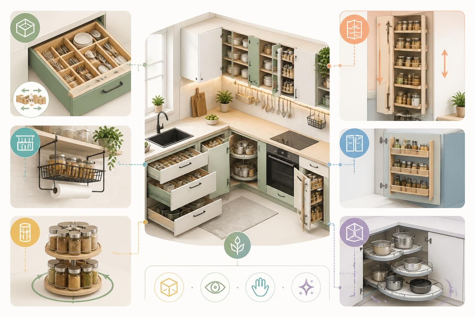découvrez des solutions intelligentes pour ranger votre cuisine efficacement et optimiser chaque centimètre d'espace. astuces pratiques et rangement malin pour une cuisine organisée et fonctionnelle.
