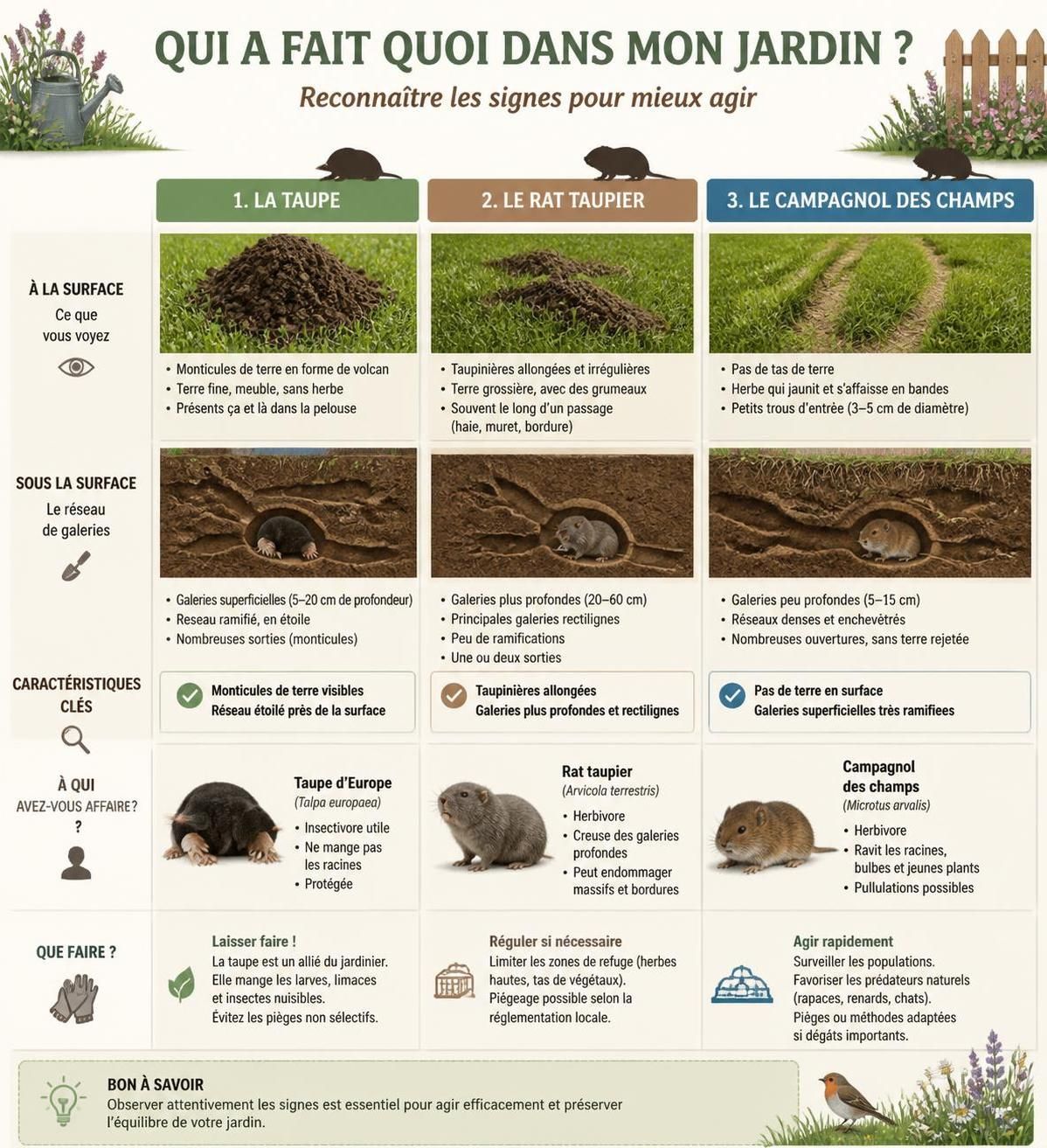 découvrez comment identifier un rat taupier dans votre jardin et apprendre à le déloger efficacement sans utiliser de produits dangereux, pour protéger votre espace en toute sécurité.