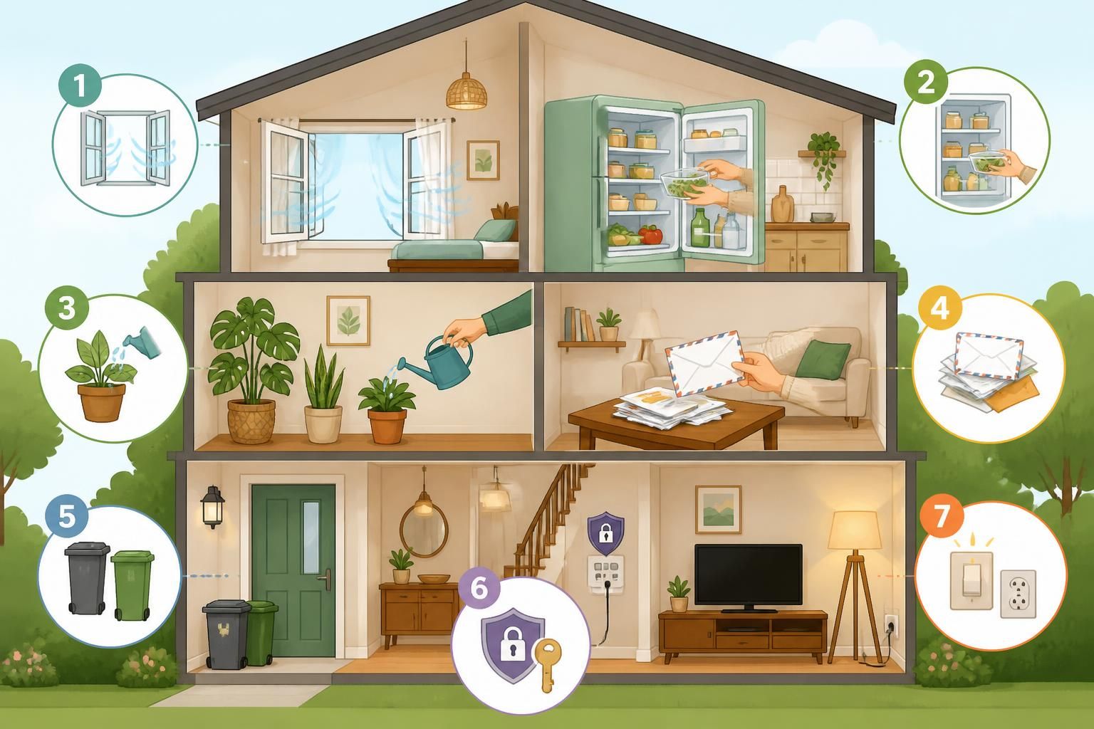 découvrez les 7 premières actions essentielles à réaliser dans votre maison après votre retour de vacances pour un séjour serein et organisé.