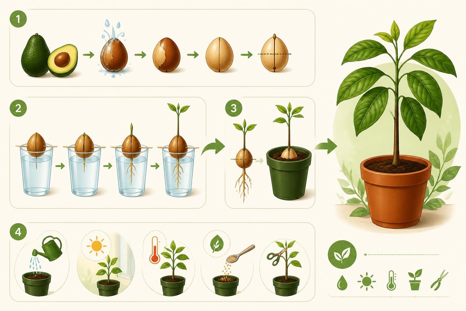 apprenez à faire pousser un avocatier en pot à partir du noyau et découvrez les conseils essentiels pour entretenir votre plante et favoriser sa croissance.