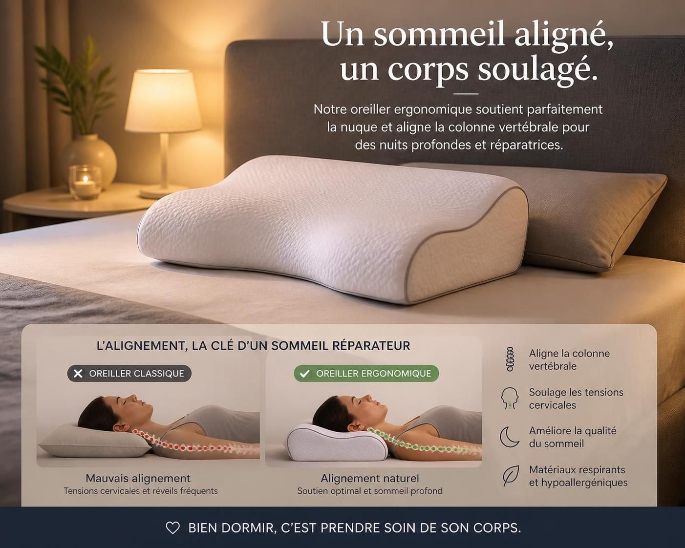 découvrez comment choisir l'oreiller idéal en fonction de la fermeté, de la matière et de la taille pour améliorer la qualité de votre sommeil grâce à notre guide complet.