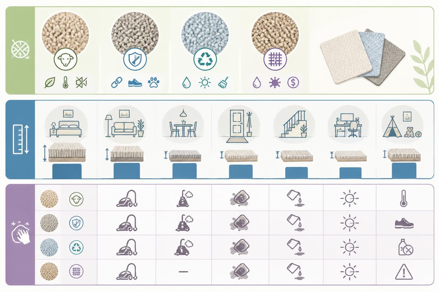 découvrez comment choisir la moquette idéale pour chaque pièce en tenant compte de la matière, de l'épaisseur et des conseils d'entretien pour un sol confortable et durable.