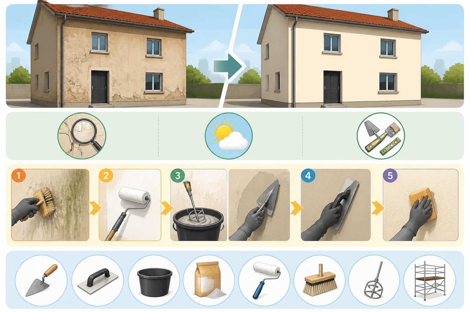 découvrez quand il est possible de refaire l'enduit de votre façade vous-même et suivez nos conseils pratiques pour réussir cette rénovation étape par étape.