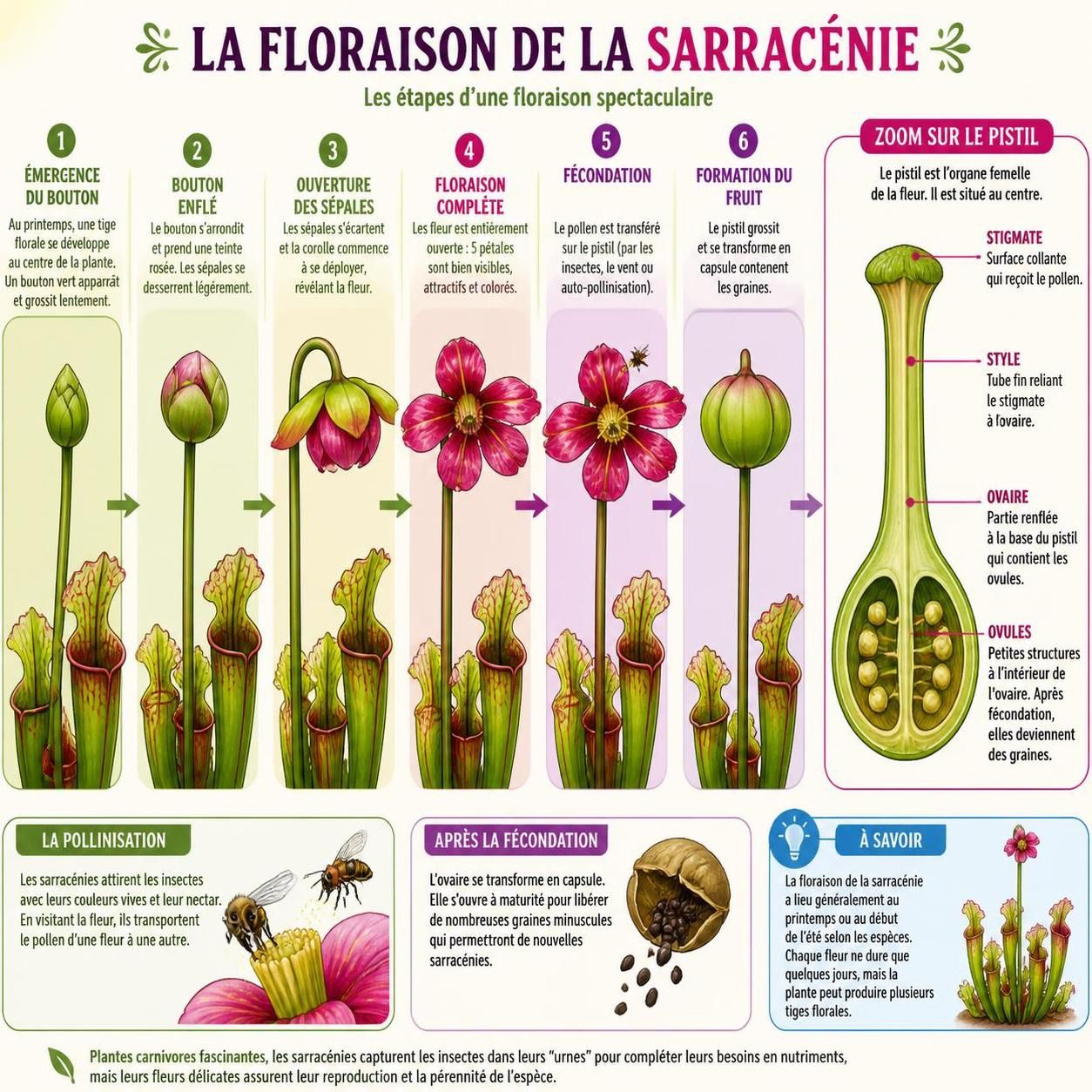 découvrez comment cultiver et entretenir une sarracénie, plante carnivore fascinante. apprenez à la nourrir correctement et à favoriser son développement pour un bel envol spectaculaire.