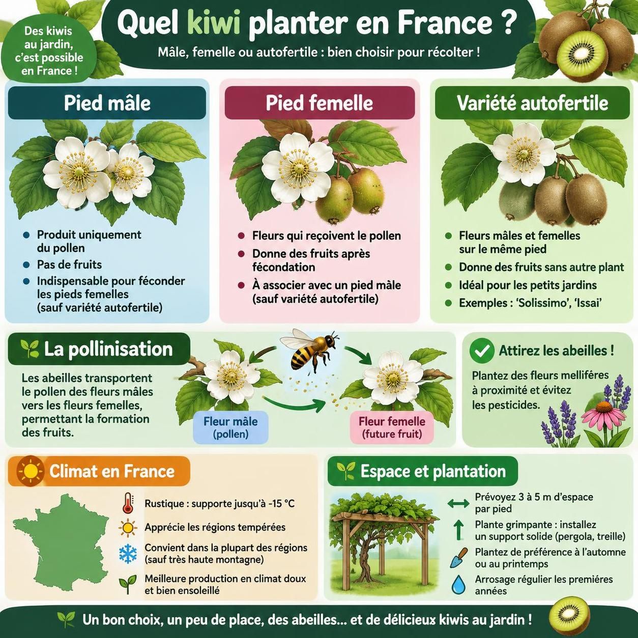 découvrez comment planter, tailler et récolter des kiwis chez vous en france : variétés adaptées, conseils d’entretien et astuces pour une belle récolte.