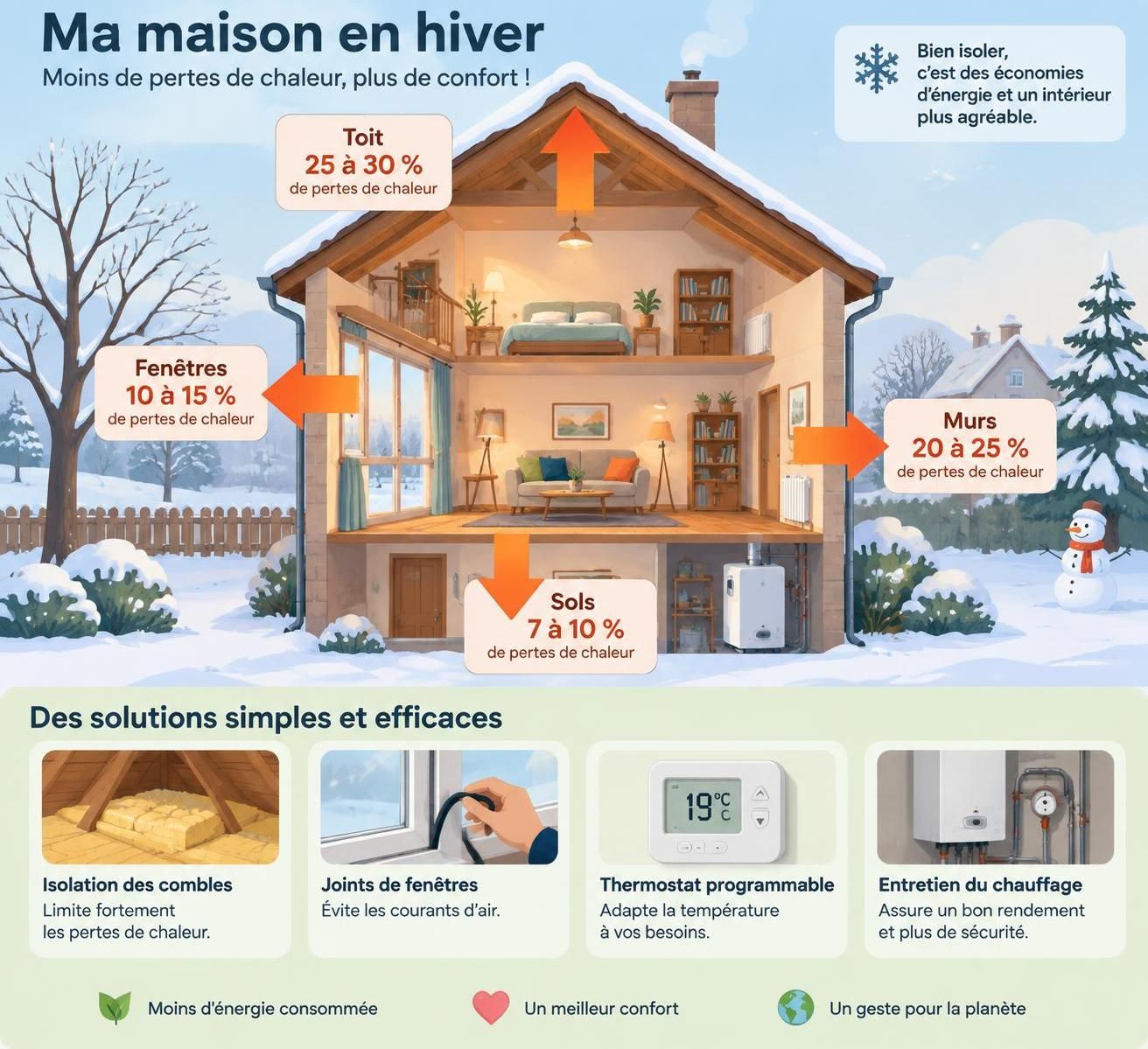 comparez les coûts réels du gaz, de l’électricité et de la pompe à chaleur pour choisir le chauffage le plus économique et bien vous chauffer cet hiver.