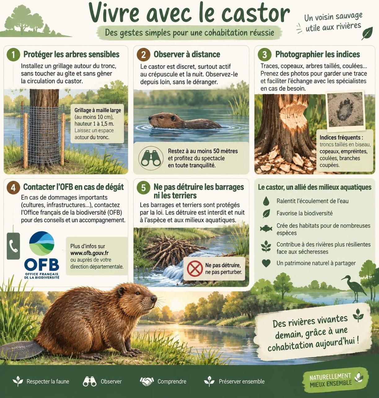 le castor recolonise les cours d’eau français. découvrez les raisons de son retour, comment reconnaître ses traces et ses dégâts, et adopter les bons gestes pour cohabiter.
