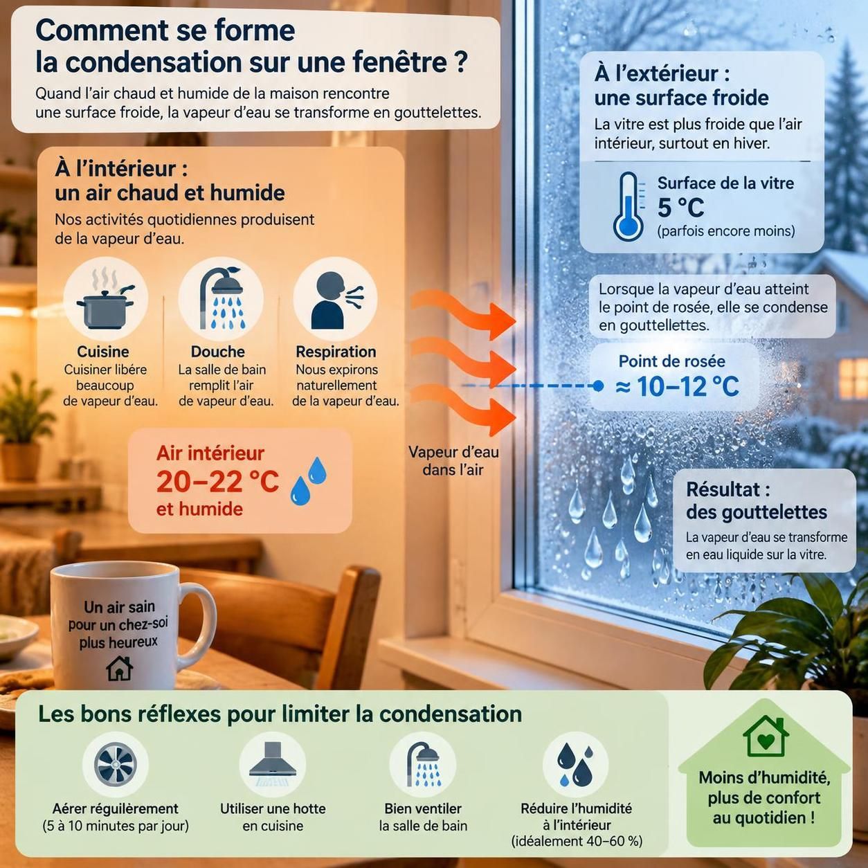 découvrez les causes de la condensation sur les fenêtres, ses risques pour votre logement et les solutions efficaces pour prévenir l’apparition de moisissures.