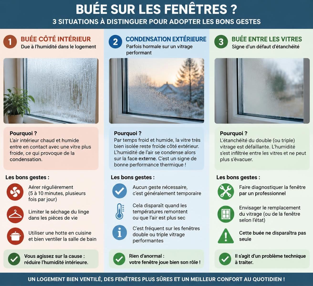 découvrez les causes de la condensation sur les fenêtres, ses risques pour votre logement et les solutions efficaces pour prévenir la moisissure.