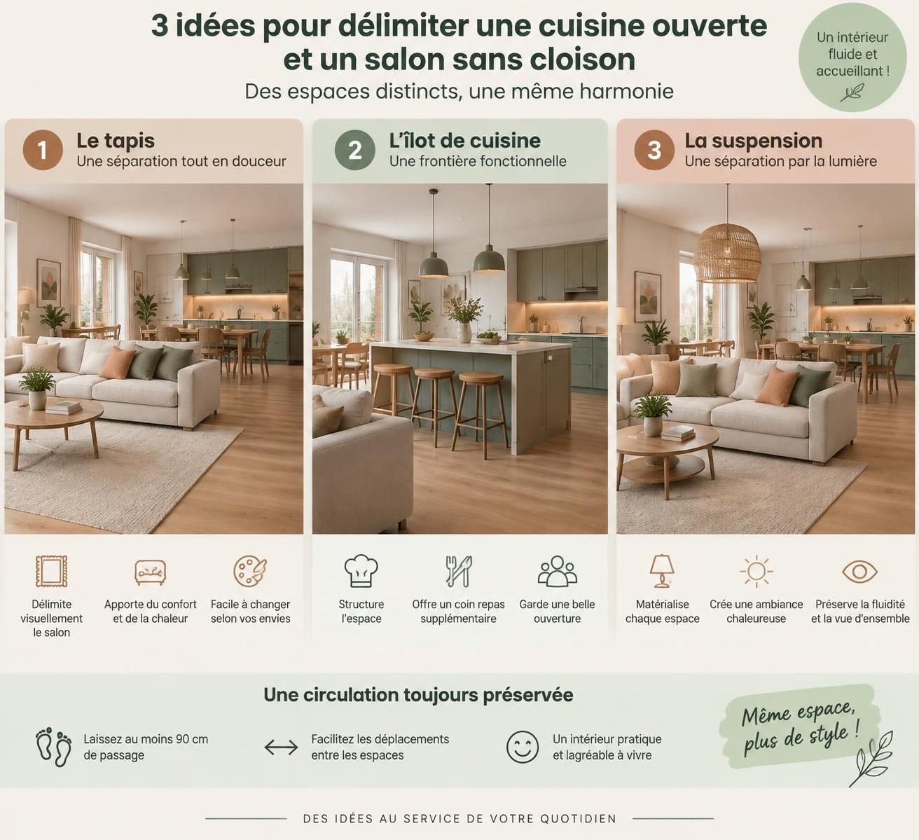 cuisine ouverte sur salon : découvrez les erreurs à éviter pour préserver l’harmonie visuelle, délimiter les espaces et créer un intérieur cohérent.