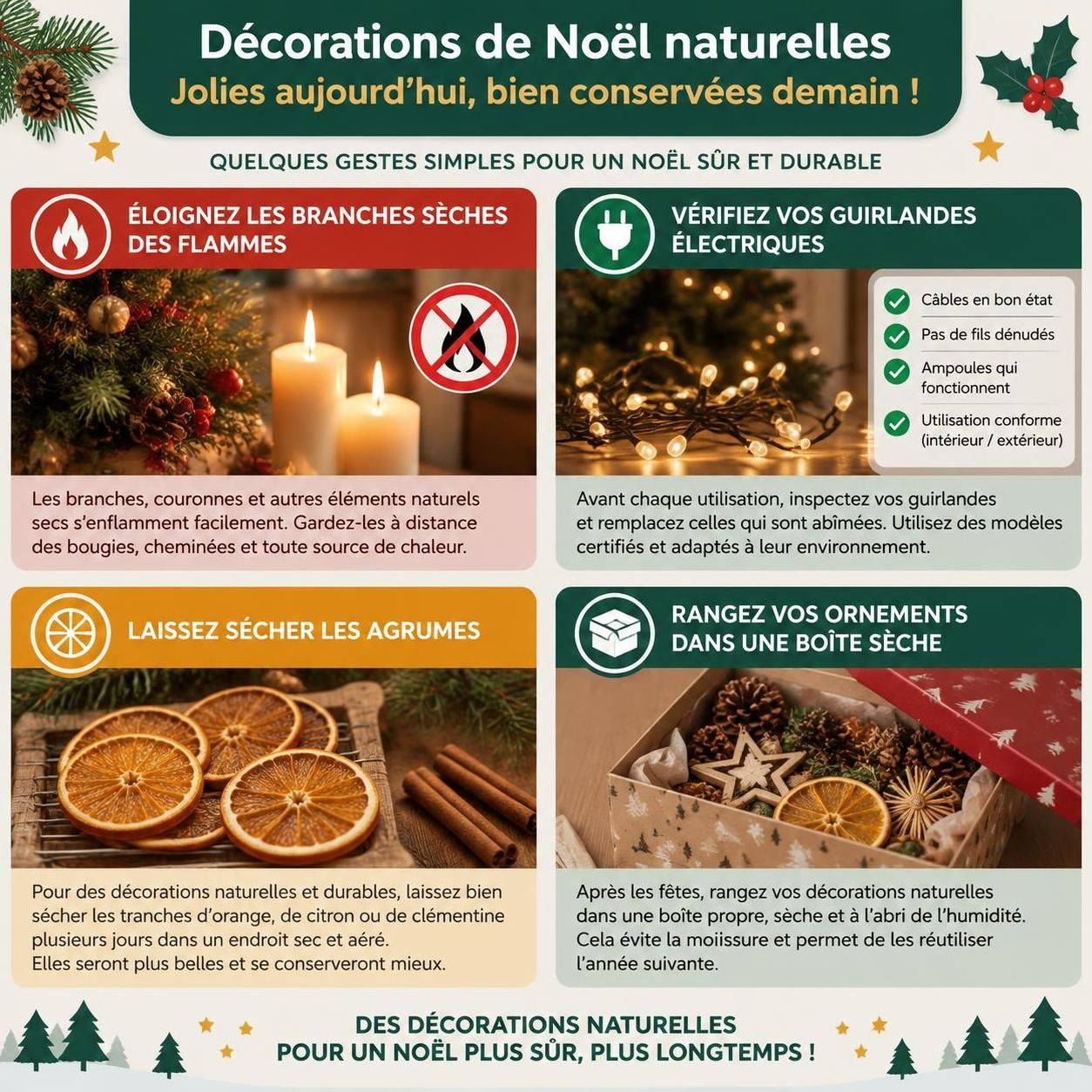 créez une déco de noël naturelle et diy avec des guirlandes, couronnes et décorations végétales maison, simples et pleines de charme.