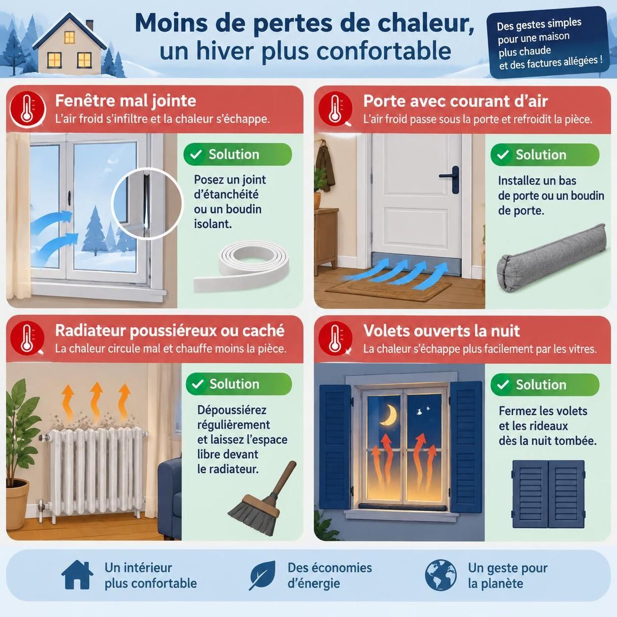 découvrez les gestes simples pour réduire votre consommation d’énergie cet hiver et faire baisser durablement votre facture.
