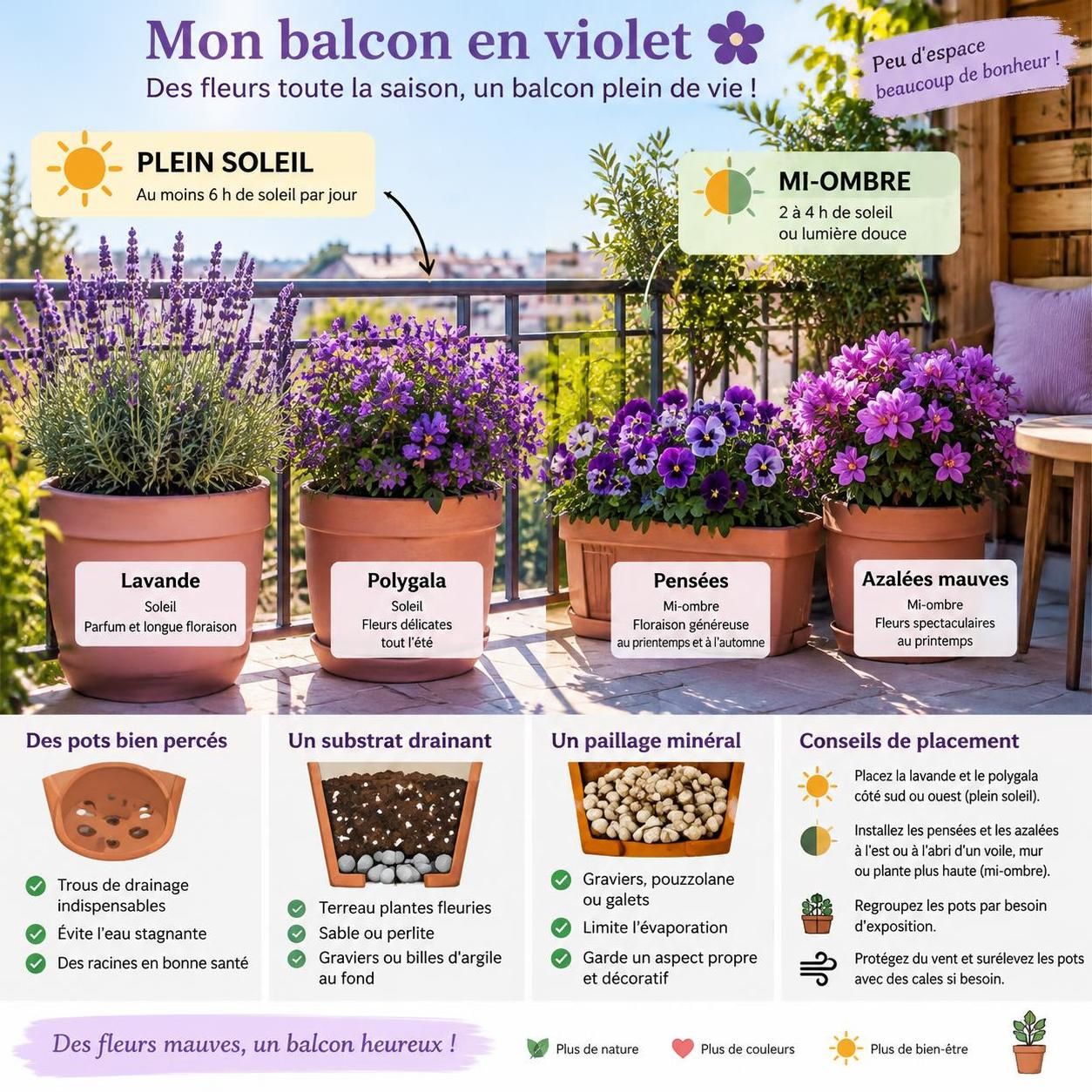 découvrez les meilleures fleurs violettes pour le jardin et le balcon, avec des conseils pratiques sur l’exposition, l’arrosage et l’entretien.