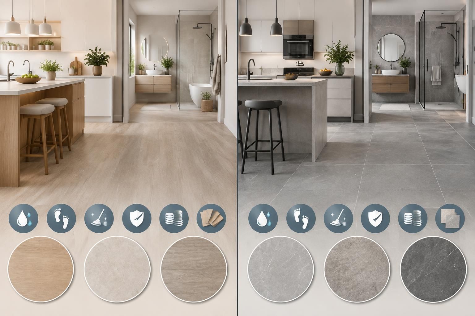 gerflor ou carrelage pour la cuisine et la salle de bain ? comparez résistance, entretien, prix et pose pour choisir le bon sol en 2026.
