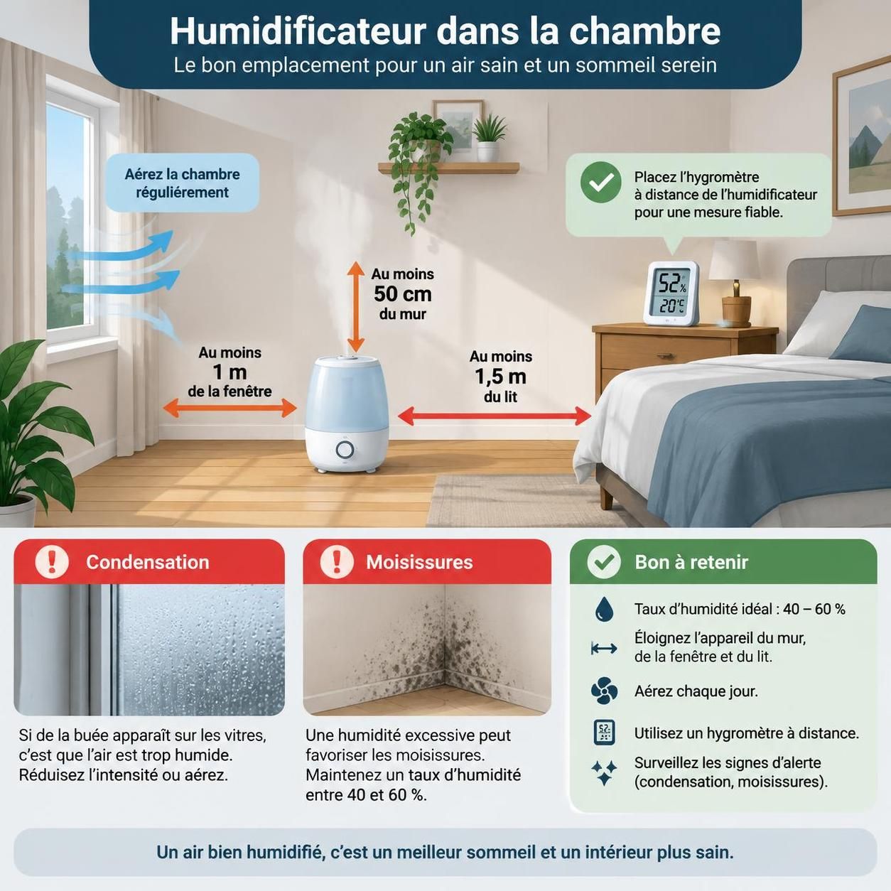 découvrez à qui sert un humidificateur d’air, le taux d’humidité idéal à viser et les bons gestes pour l’entretenir efficacement.