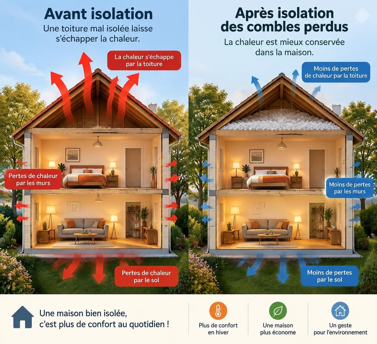 découvrez les aides disponibles en 2026 pour isoler vos combles perdus, comparez les techniques et estimez les économies d’énergie et le confort attendus.