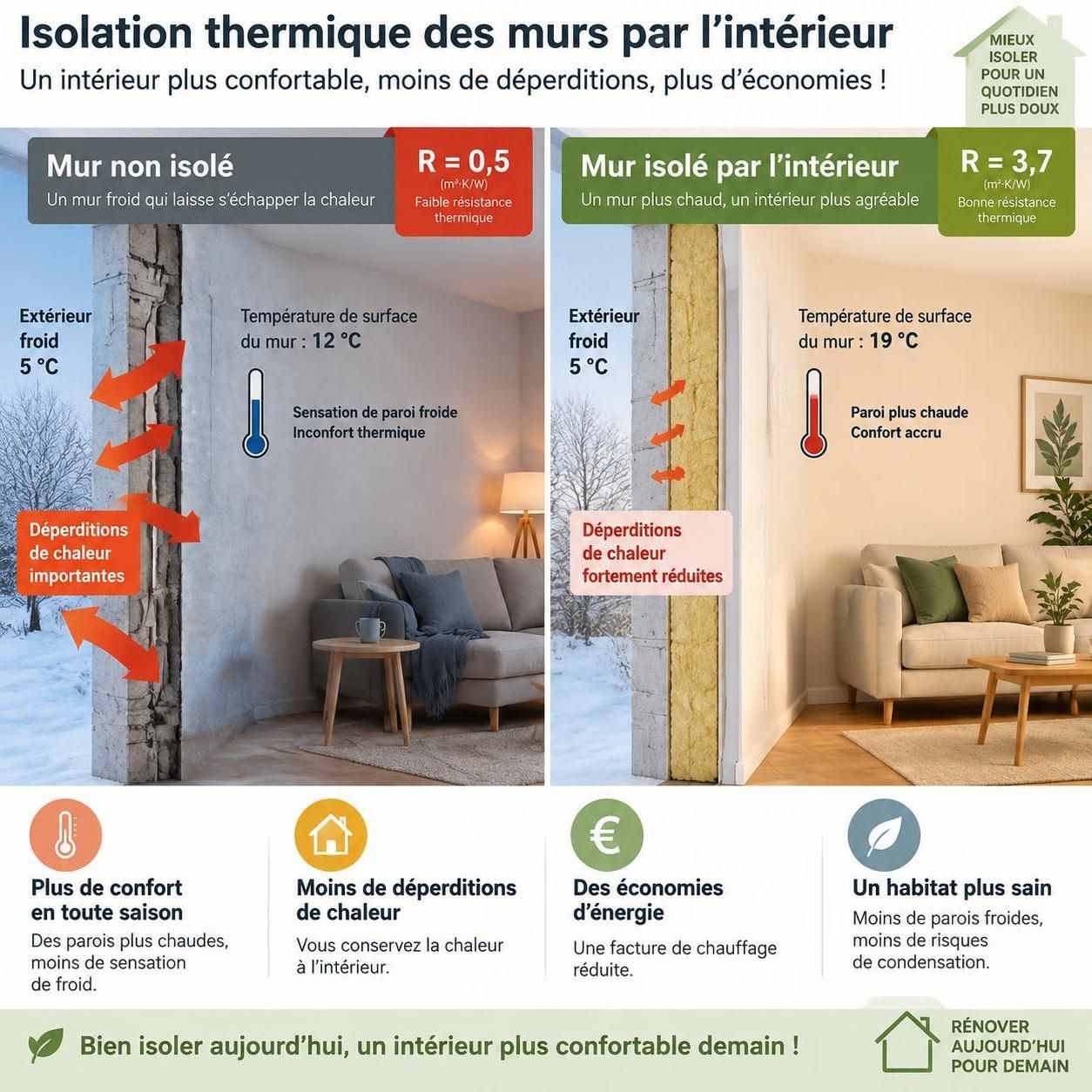 découvrez les matériaux, le coût et les performances de l’isolation thermique des murs par l’intérieur pour améliorer votre confort et réduire vos dépenses énergétiques.