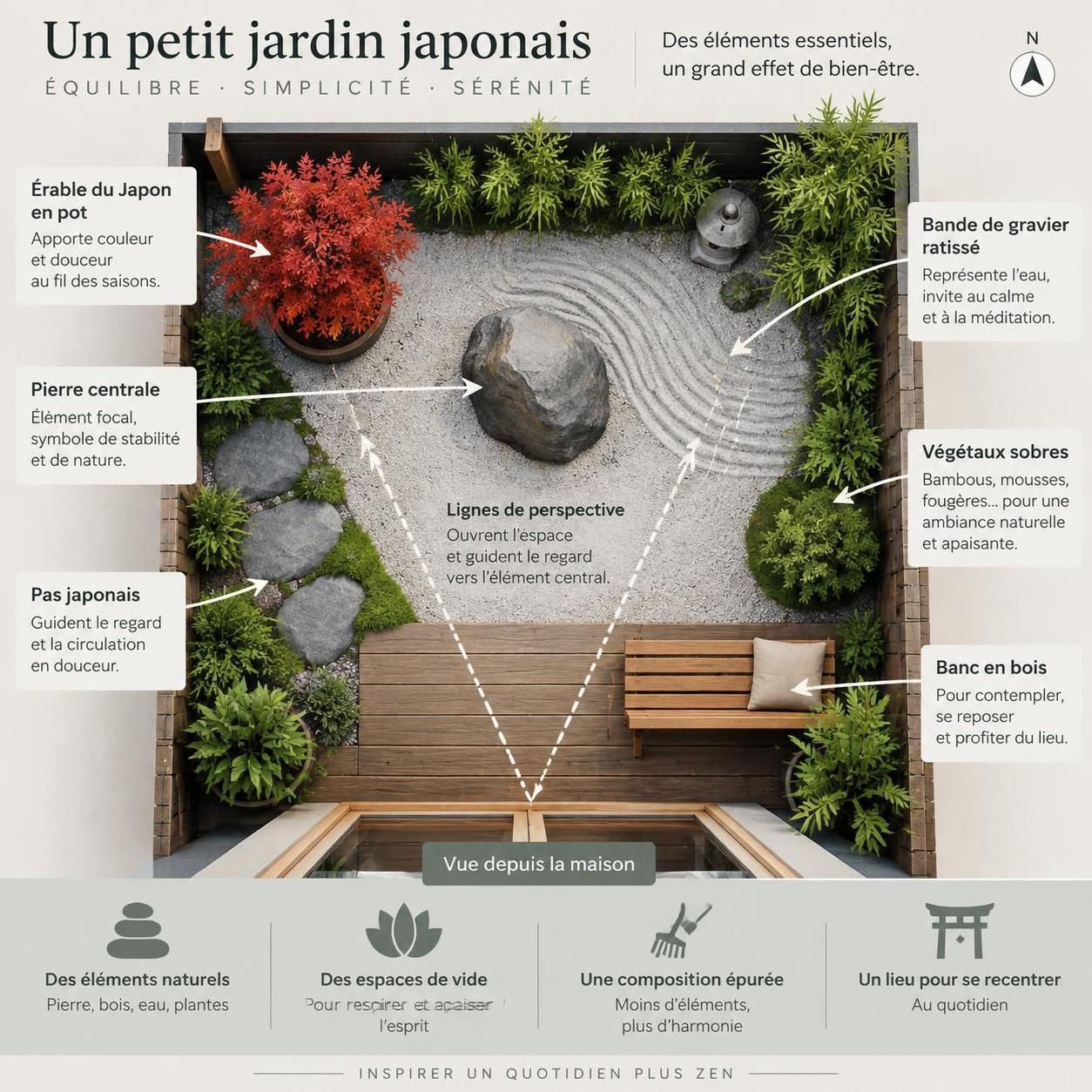 découvrez comment créer un jardin japonais apaisant en associant végétaux, pierres, eau et matériaux naturels pour instaurer une véritable ambiance zen.