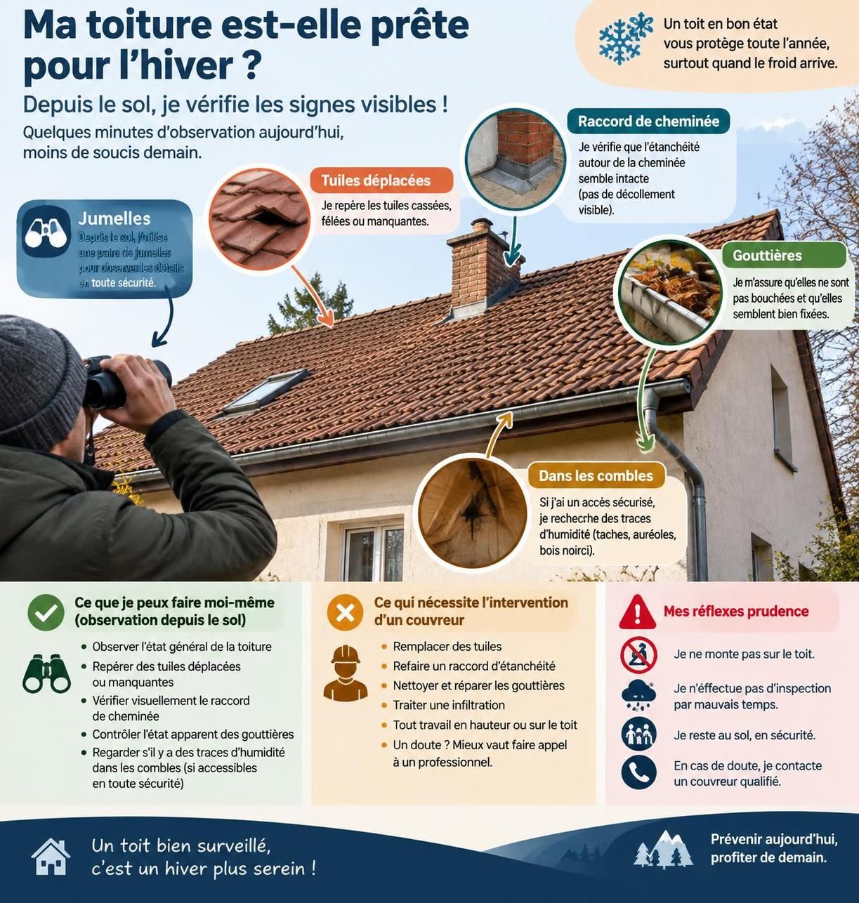 découvrez comment nettoyer vos gouttières et préparer votre toiture avant l’hiver pour prévenir les infiltrations et protéger votre maison du froid.