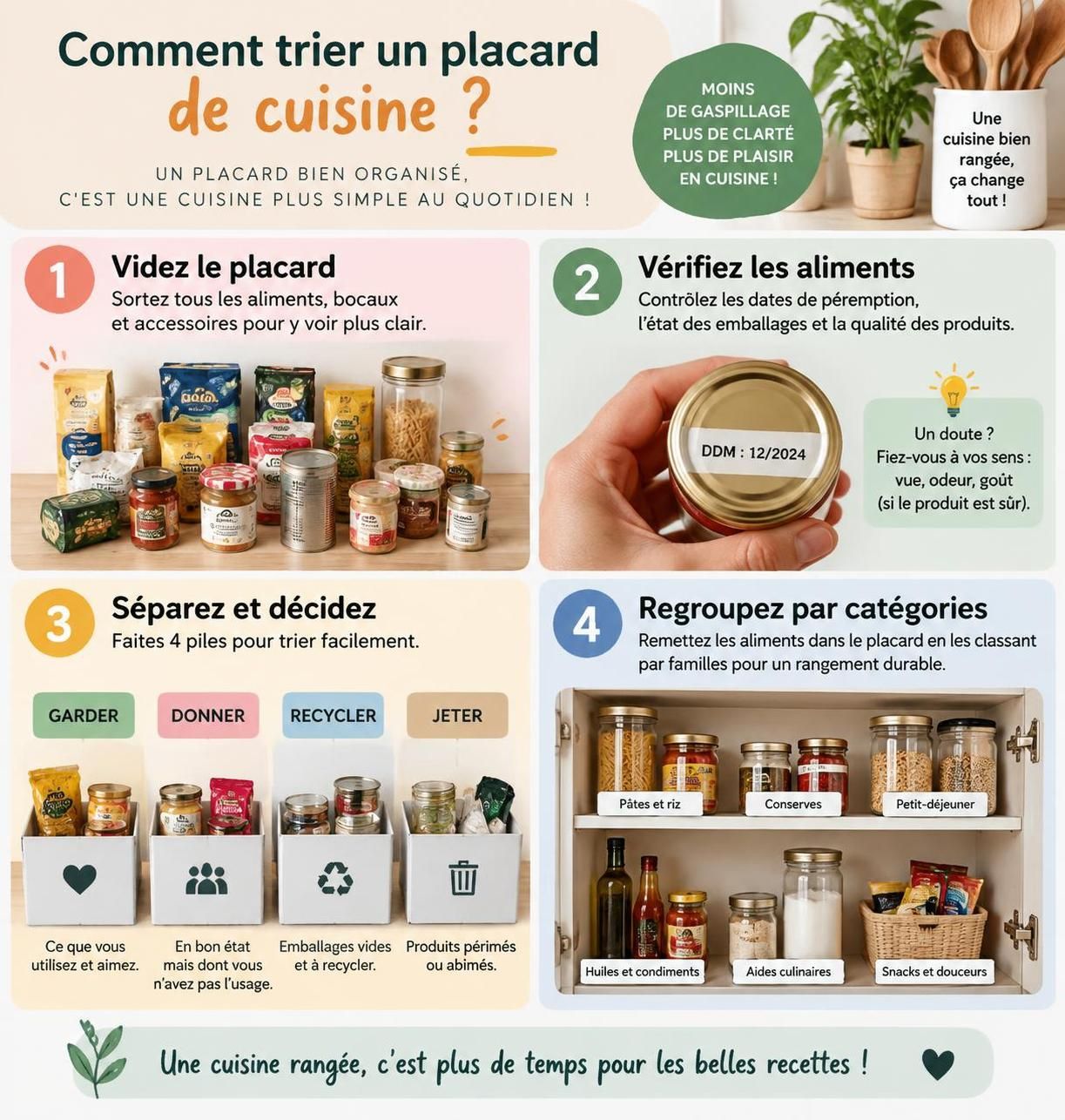 découvrez des astuces pratiques pour organiser vos placards de cuisine, retrouver vos ingrédients en un clin d’œil et gagner du temps au quotidien.