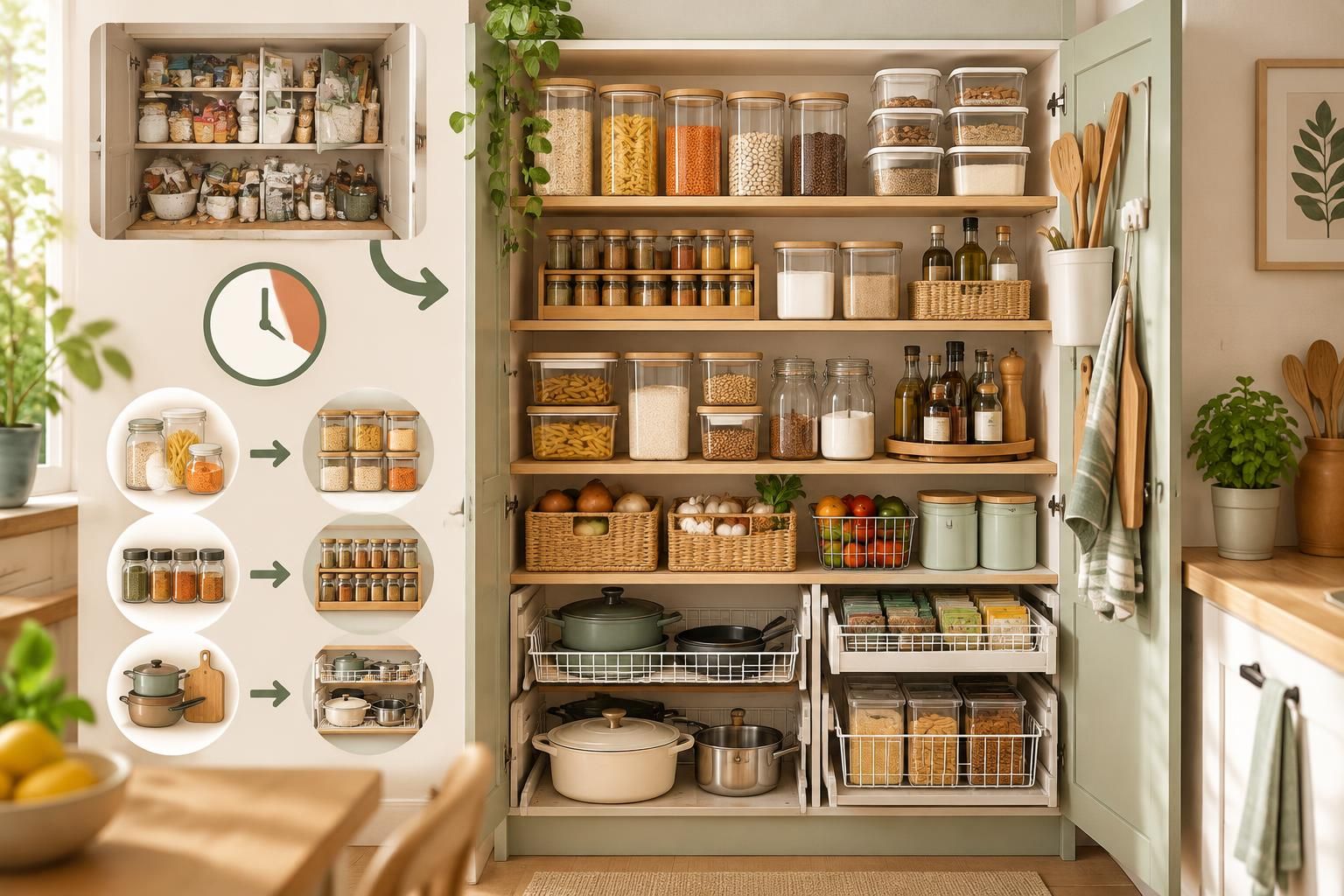 découvrez des astuces simples pour organiser vos placards de cuisine, retrouver vos ingrédients facilement et gagner du temps au quotidien.