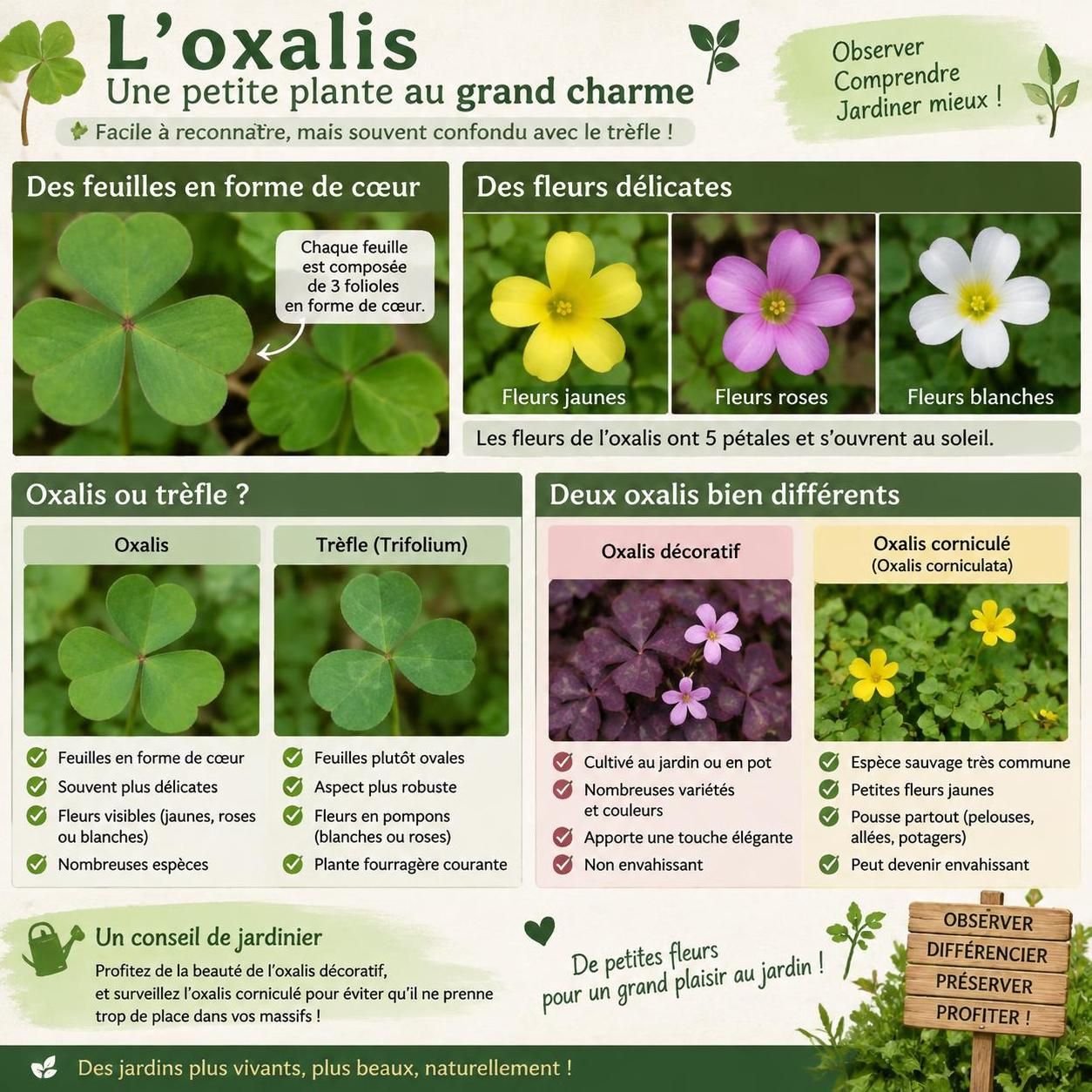 apprenez à reconnaître l’oxalis au jardin, à comprendre pourquoi il prolifère et à l’éliminer durablement grâce à des méthodes adaptées.