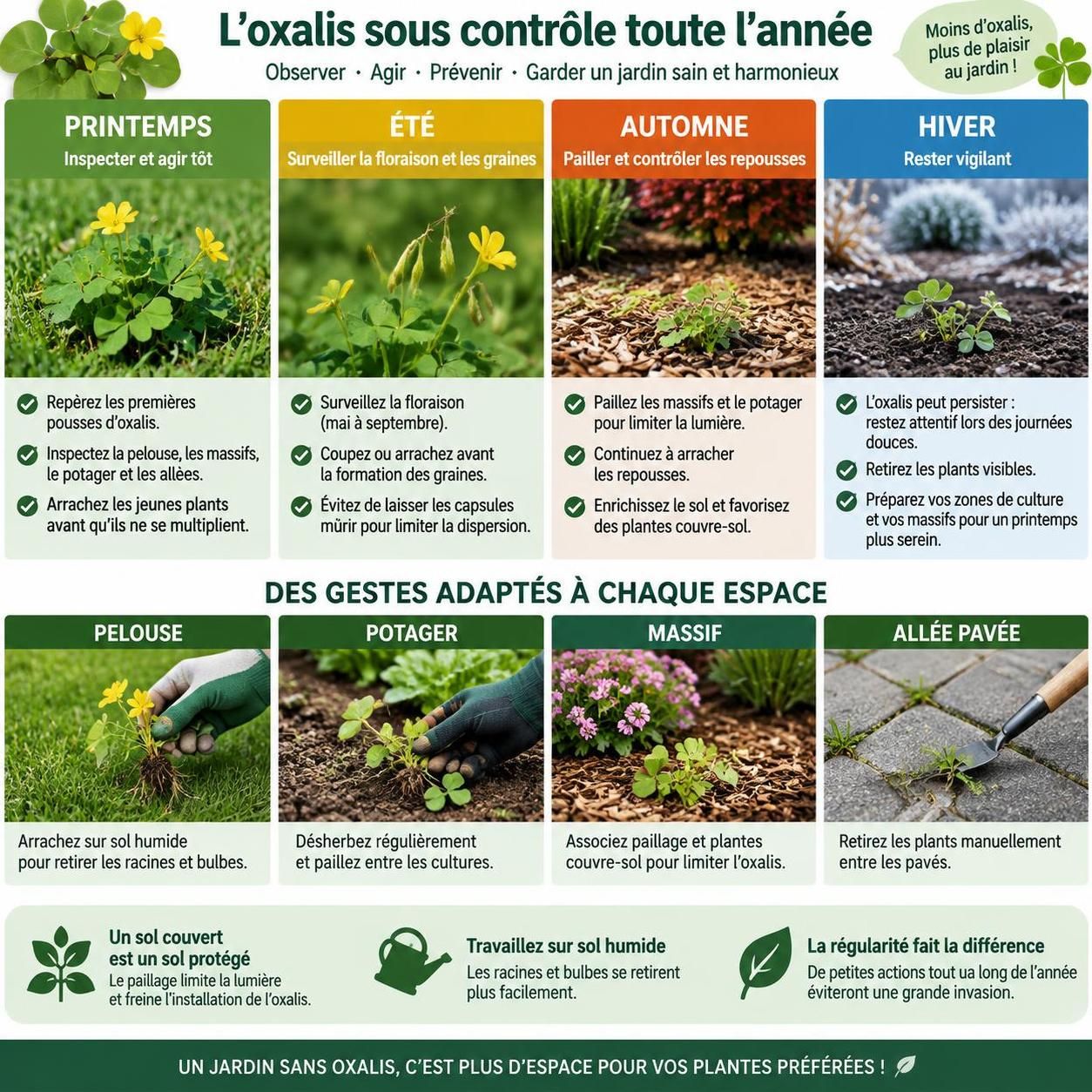 apprenez à reconnaître l’oxalis au jardin, à comprendre pourquoi il est si tenace et à découvrir des méthodes efficaces pour l’éliminer durablement.