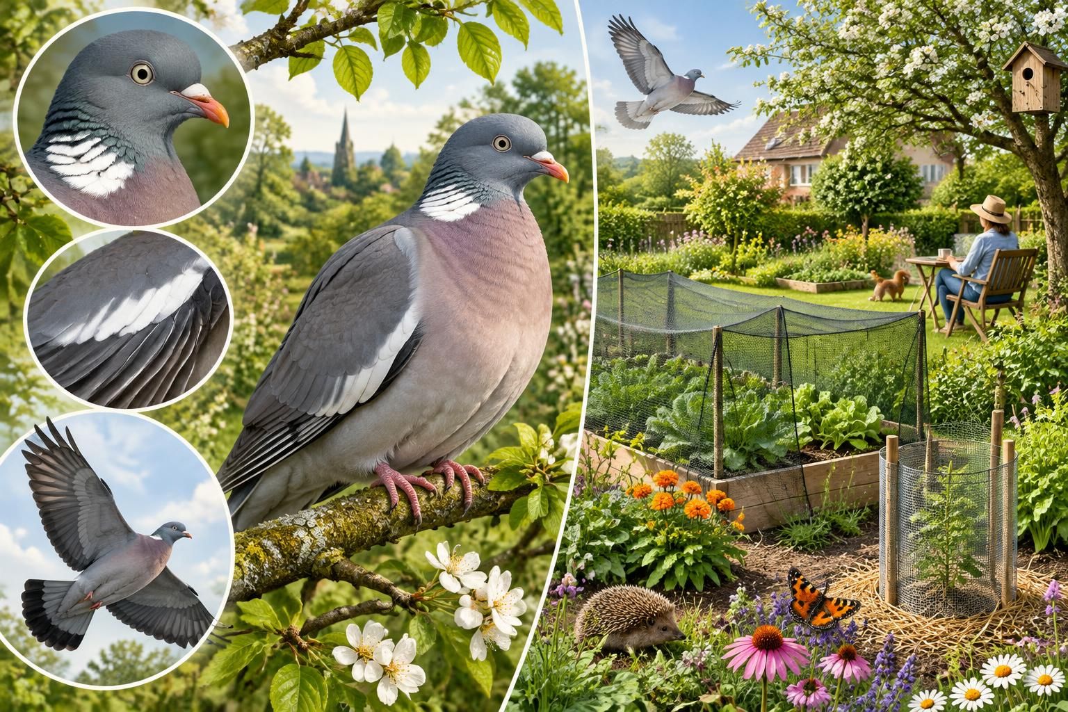 apprenez à reconnaître le pigeon ramier dans votre jardin et à l’éloigner avec des méthodes douces, sans nuire aux autres animaux.