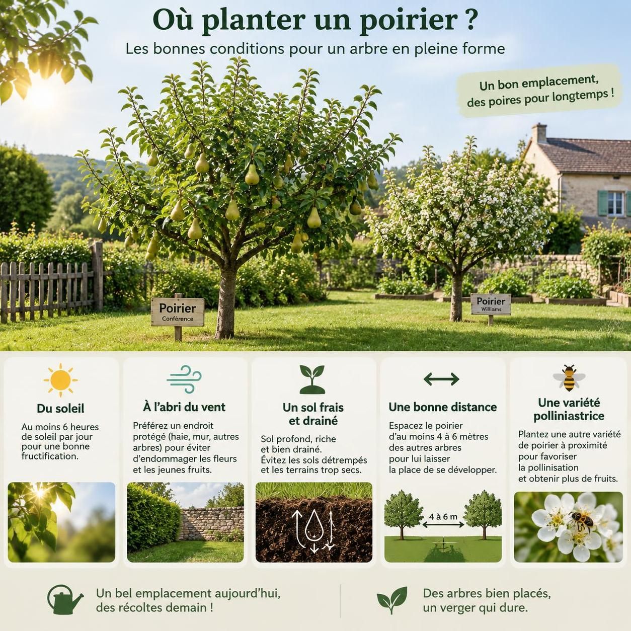 dĂ©couvrez comment planter et tailler un poirier au jardin pour profiter dâune belle rĂ©colte de poires maison.