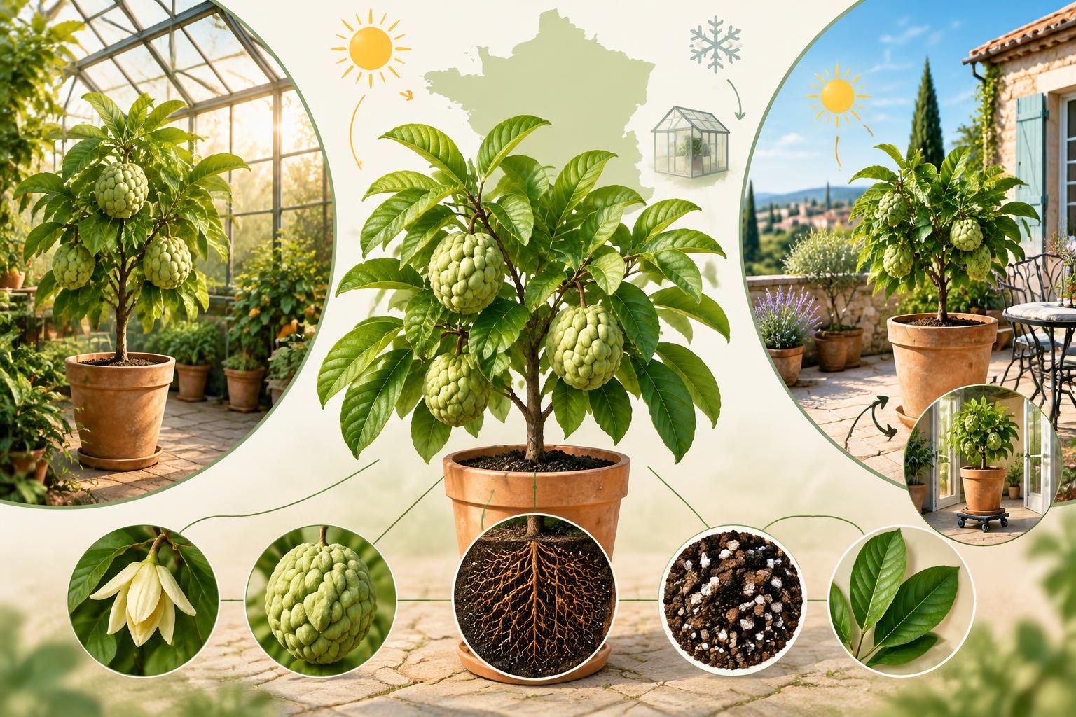 découvrez comment cultiver la pomme cannelle en france, en pot ou sous serre : climat, plantation, entretien et conseils pour récolter ce fruit tropical.