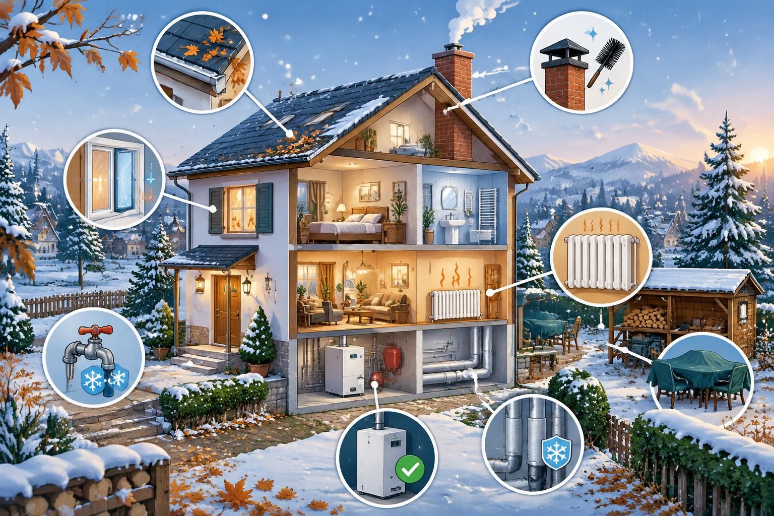 avant les premières gelées, vérifiez l’isolation, le chauffage, les canalisations et la toiture pour protéger votre maison et passer l’hiver sereinement.