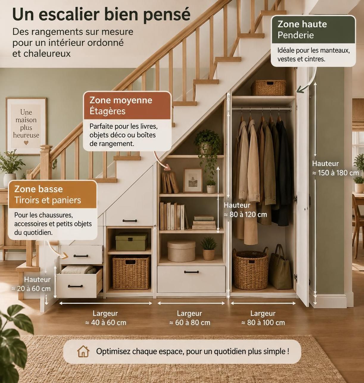 découvrez des idées pratiques pour aménager l’espace sous l’escalier et le transformer en rangement fonctionnel, esthétique et adapté à vos besoins.