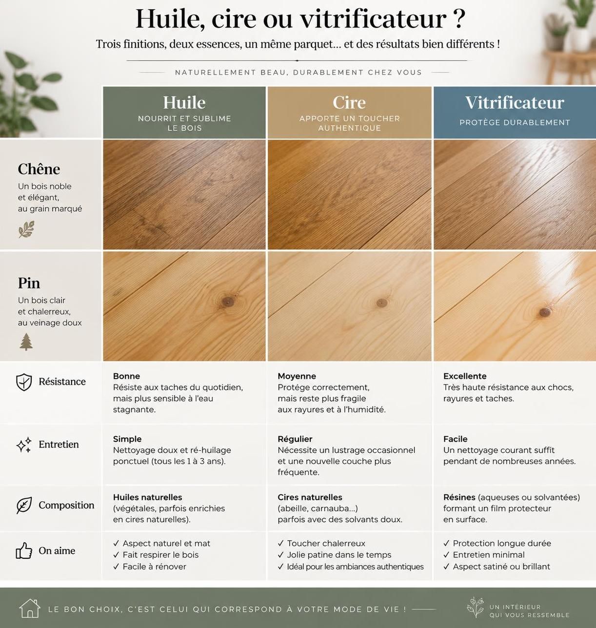 découvrez comment rénover un plancher ancien et choisir entre ponçage, vernis ou cire selon l’essence du bois, son état et le rendu souhaité.